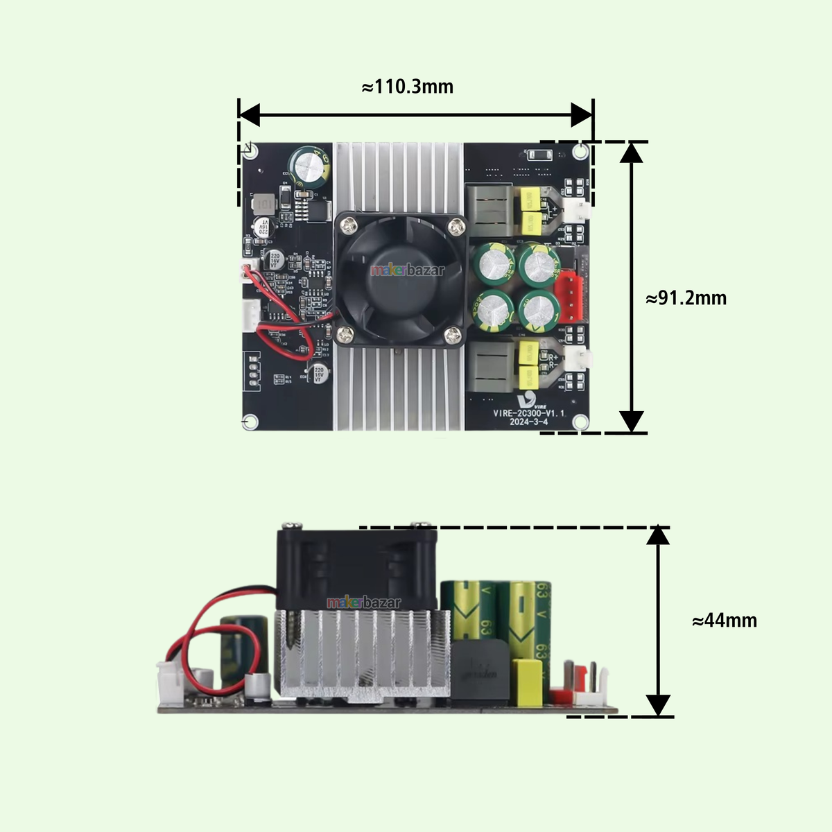 TPA3255 300W+300W Dual-Channel High Power Amplifier Board | Makerbazar