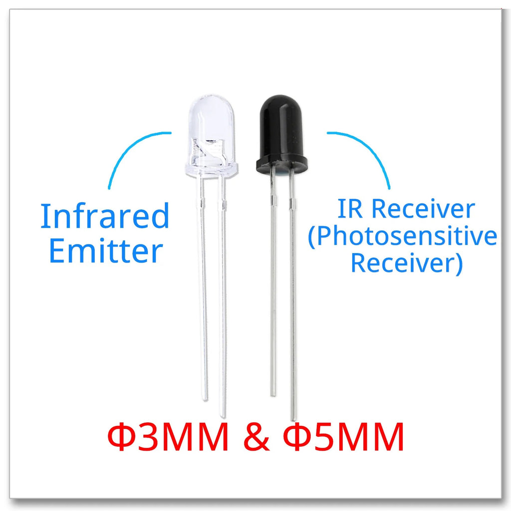 Led Ir Receiver Module IR Receiver & Transmitter LED Pair (Round Head)