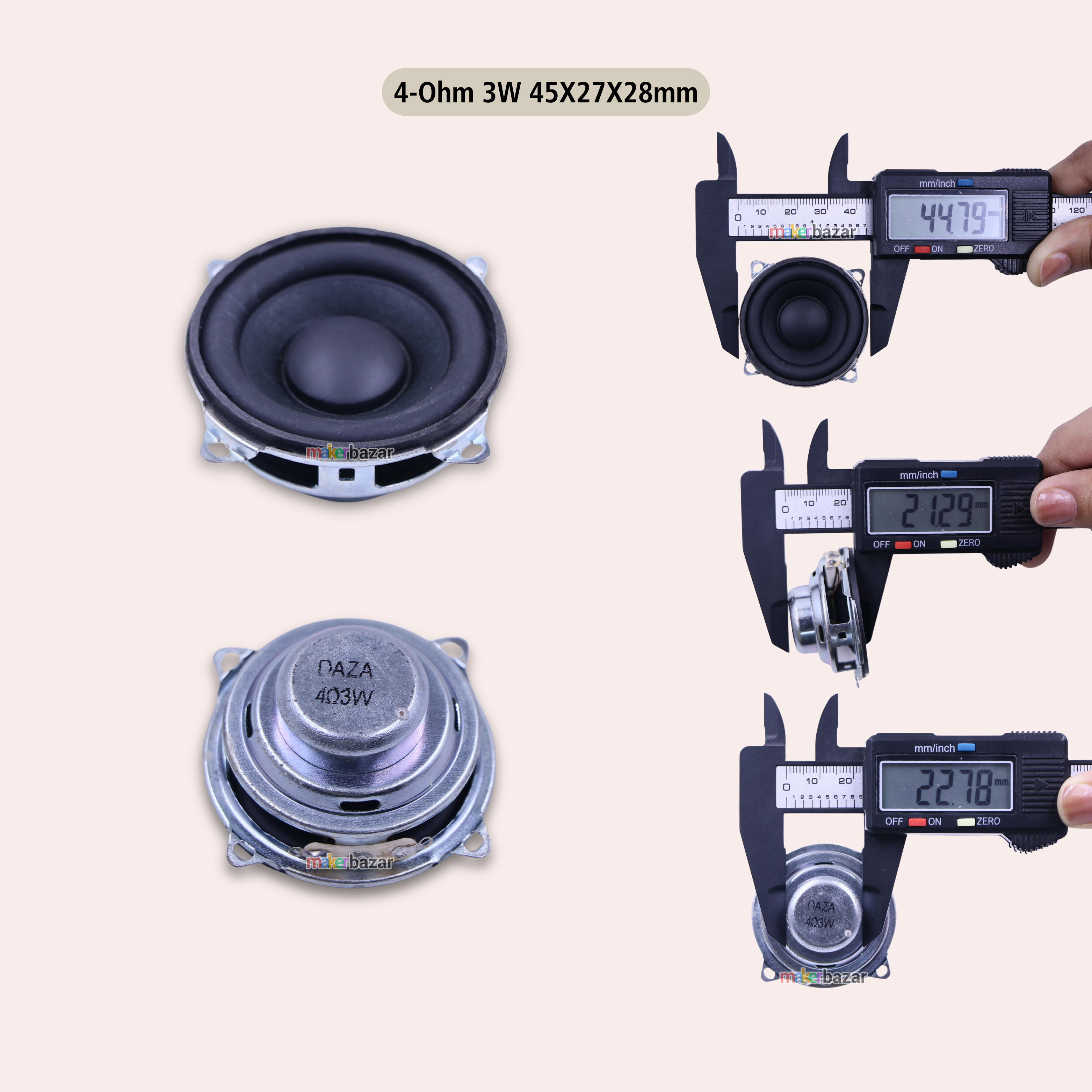 45mm 1.75-Inch Internal Magnet Speaker with Frame