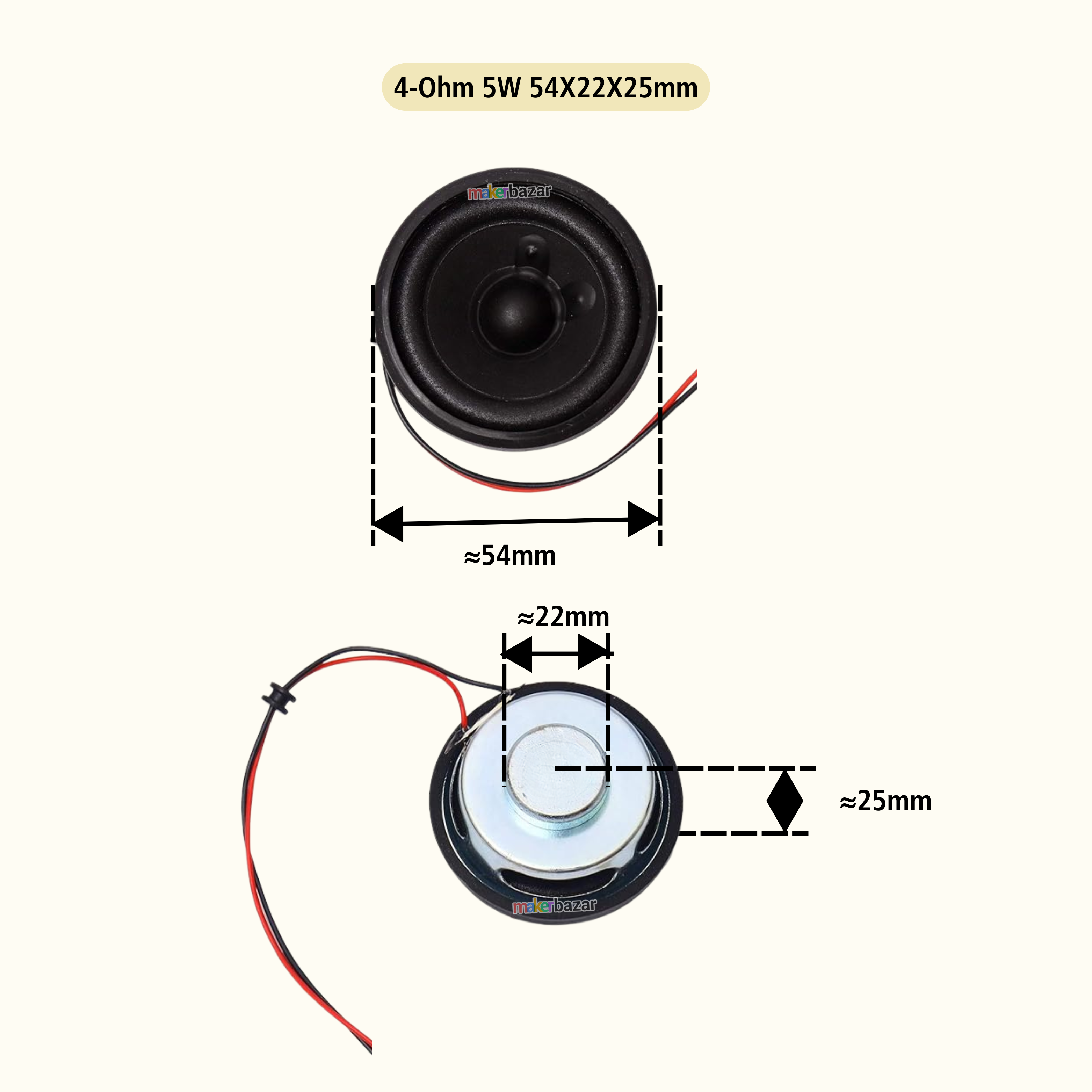 50mm 2inch Thin Speaker Internal Magnet [Without Frame]