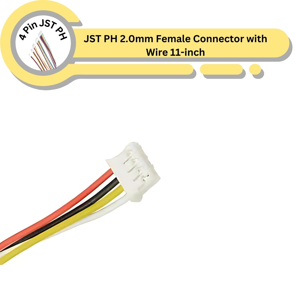 JST PH 2.0mm Female Connector with Wire 11-inch