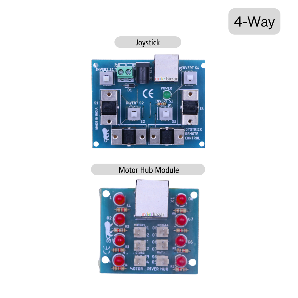 Joystick Module with Motor Driver Hub – 2-Way & 4-Way Robotics Controller