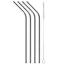 Stainless Steel Reusable Metal Straws & Cleaning Brush Set