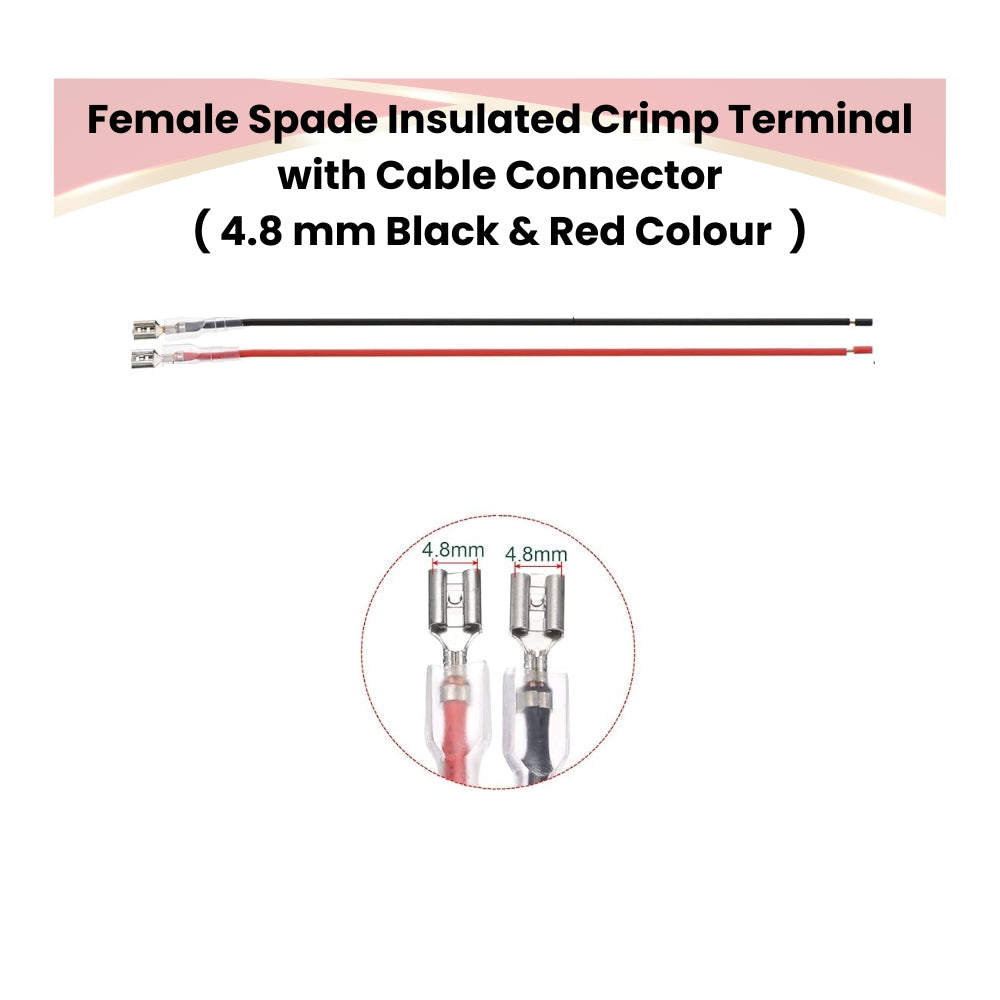 Female Spade Insulated Crimp Terminal with Cable Connector