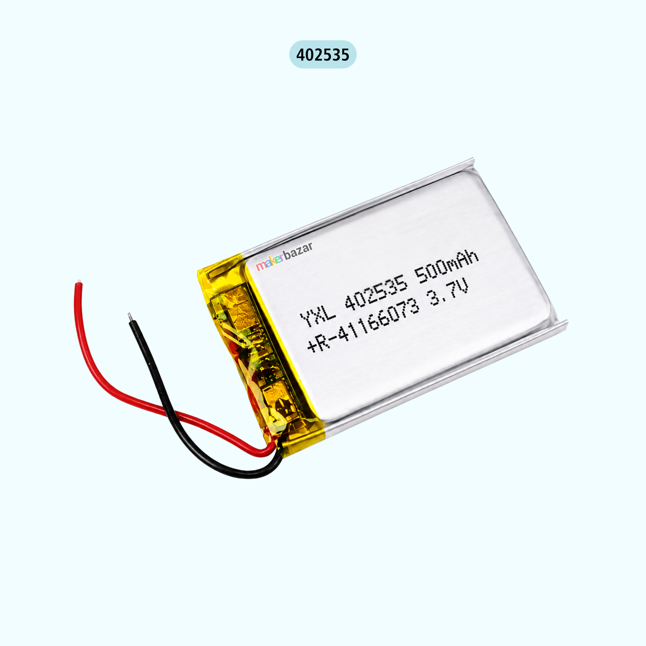 Generic: 3.7V 500mAh Lipo Battery - Single Cell Lithium Polymer Battery