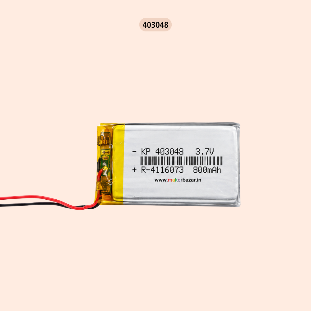 Lipo Battery - Single Cell 3.7V 800mAh Lithium Polymer Battery