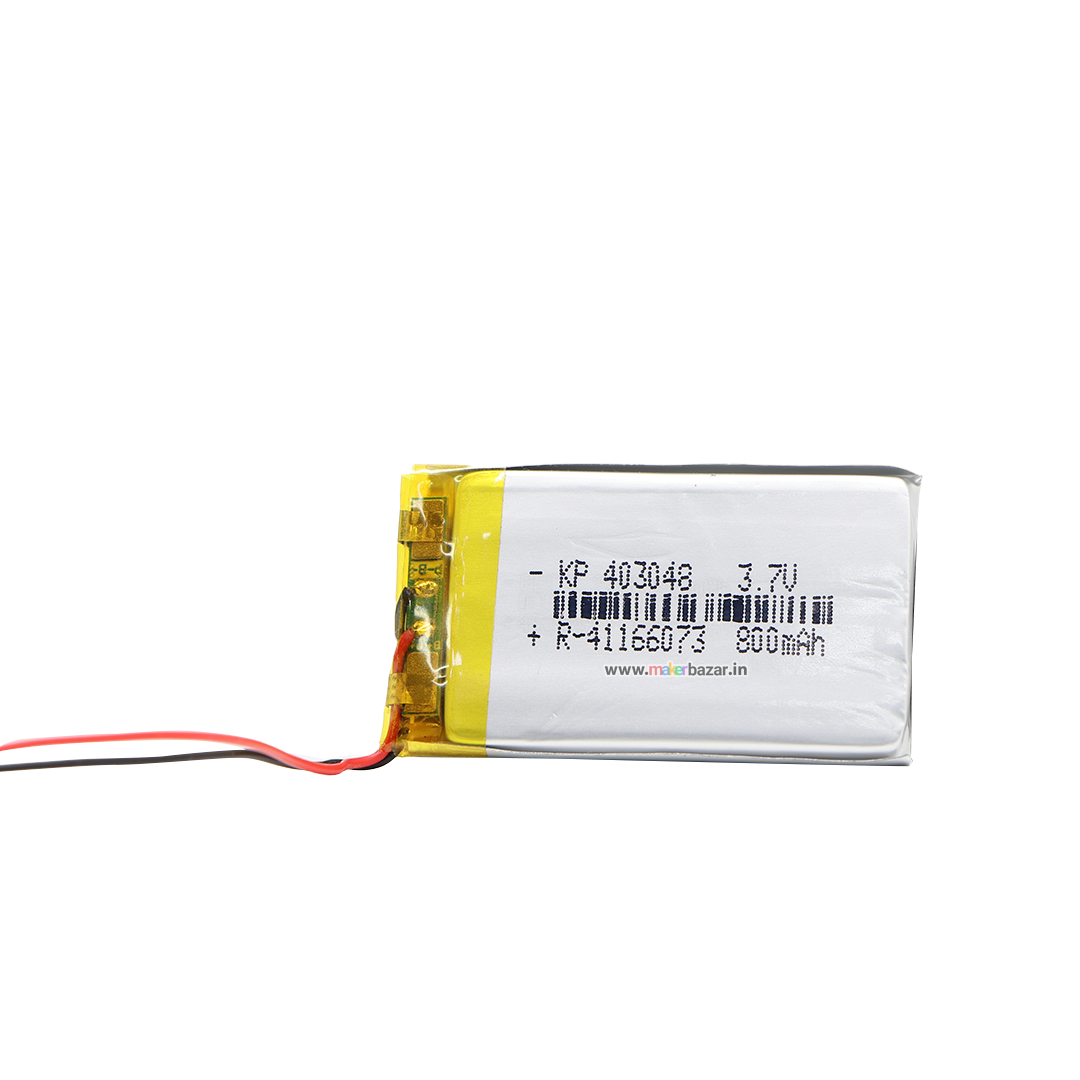 KP: 403048 Lipo Battery - Single Cell 3.7 V 800mAh Lithium Polymer Battery