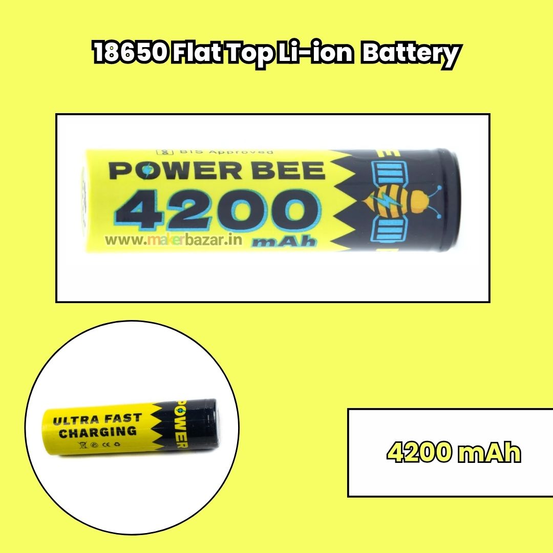 PowerBee: 3.7V 18650 Cell Li-ion Rechargeable Battery