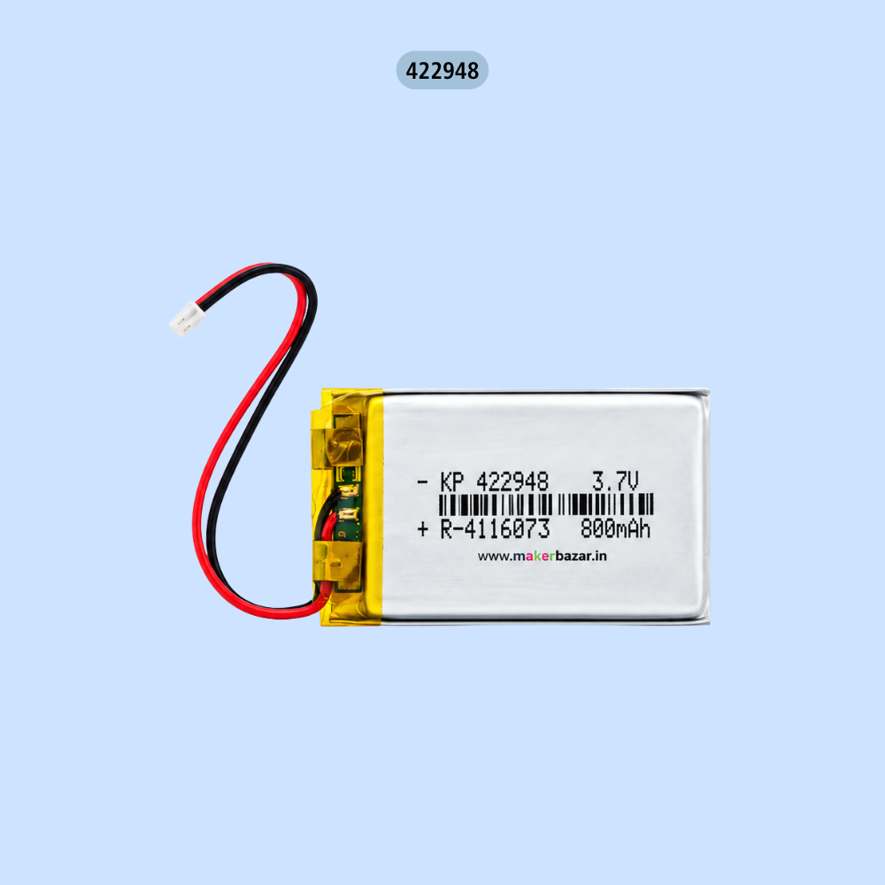 Lipo Battery - Single Cell 3.7V 800mAh Lithium Polymer Battery