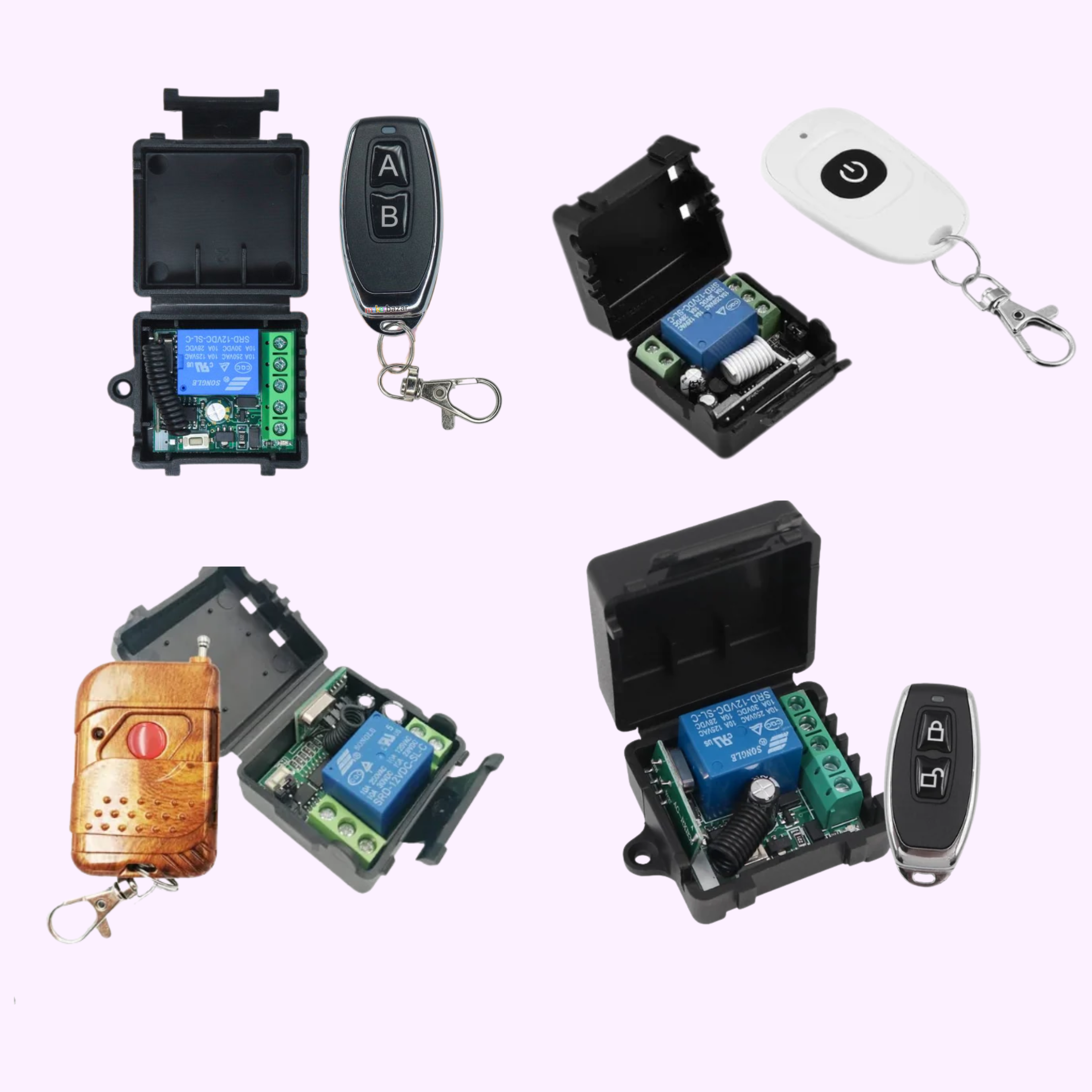 433MHz 12-Volt 1-Relay Wireless RF Control Switch with Remote Transmitter