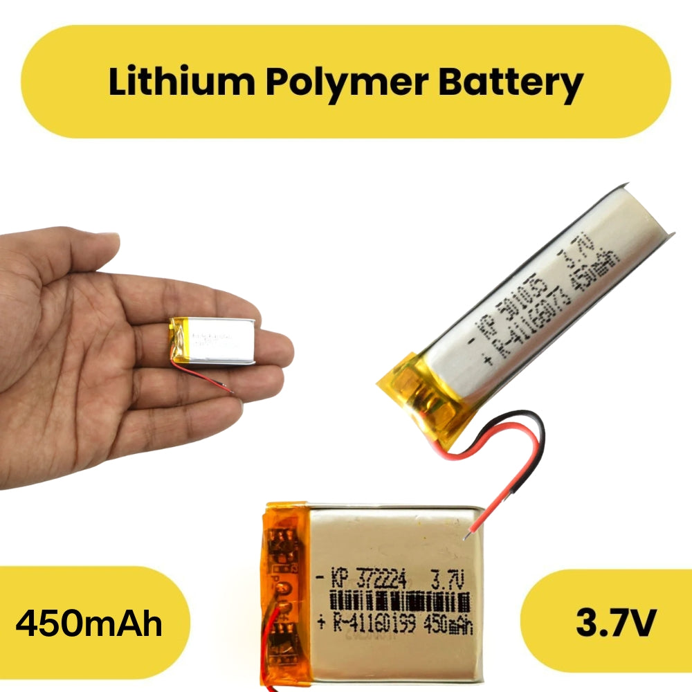 KP: 3.7V 450mAh Single Cell Lithium Polymer Battery LiPo