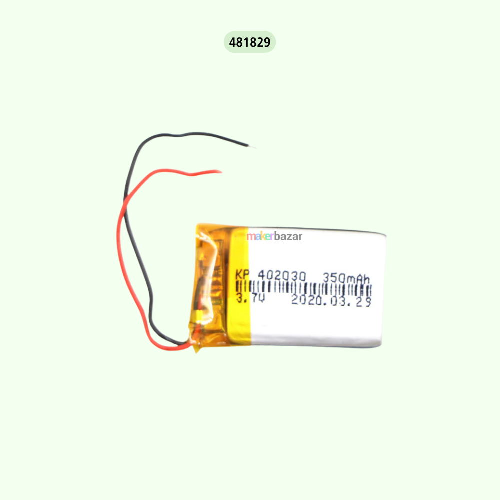 KP 3.7V 350mAh LiPo Rechargeable Battery – Single Cell