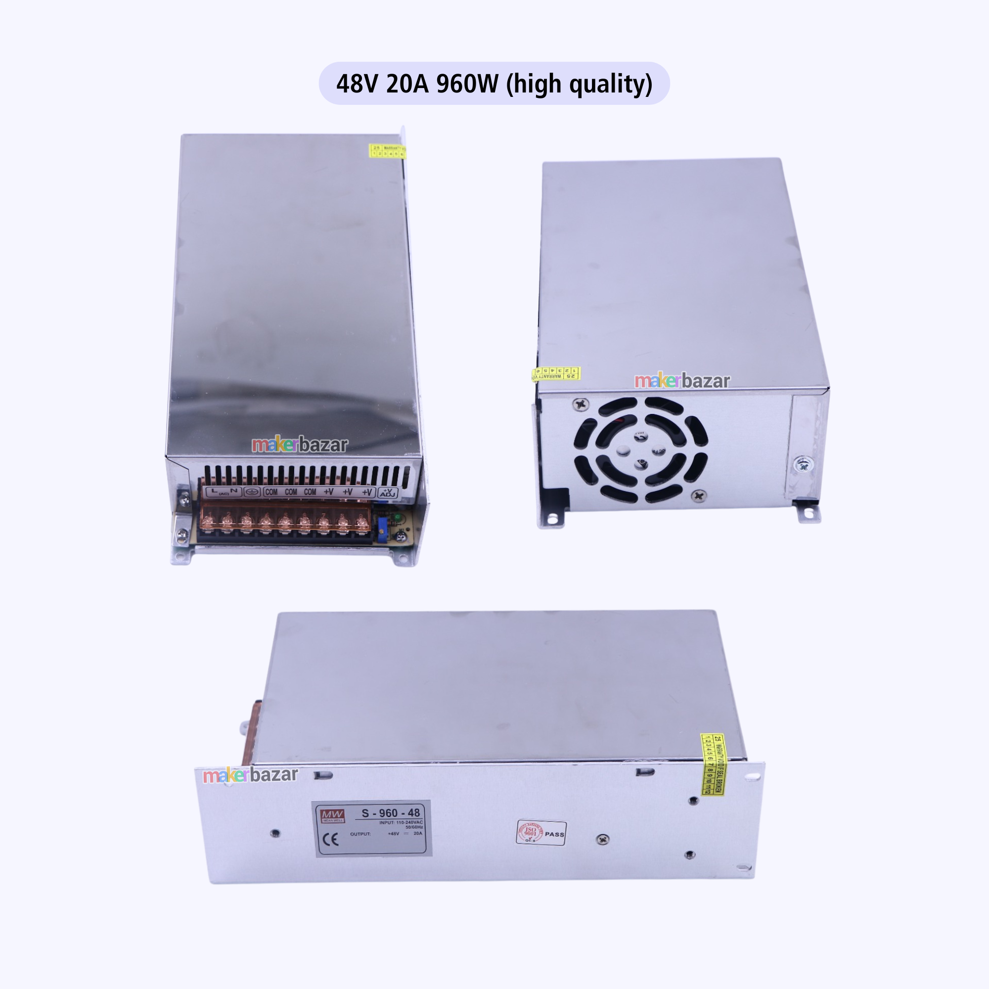 48Volt DC Switch Mode Power Supply (SMPS) Rectangular Metal Casing