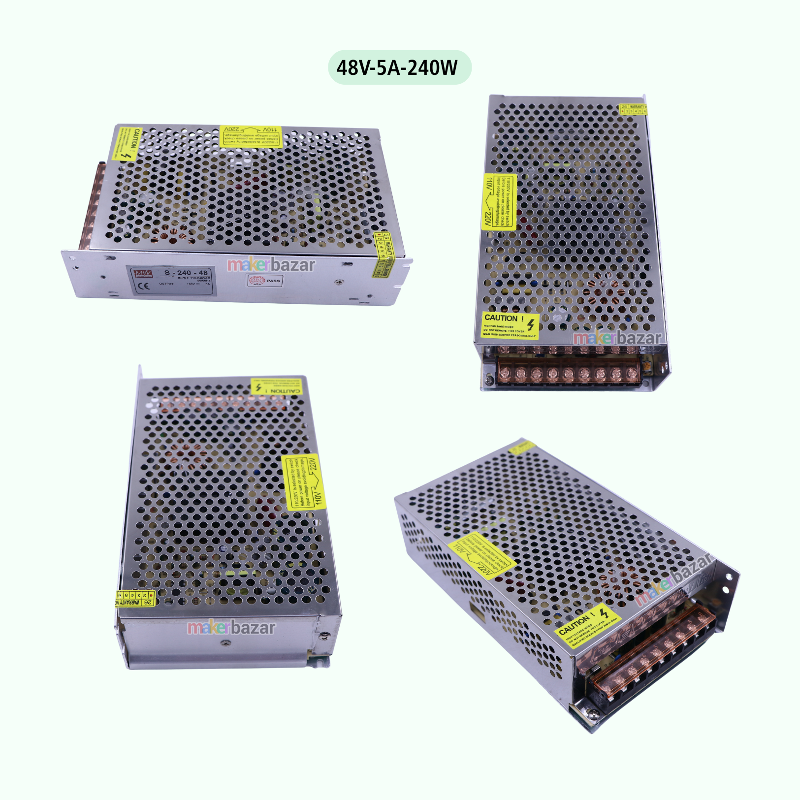 48Volt DC Switch Mode Power Supply (SMPS) Rectangular Metal Casing