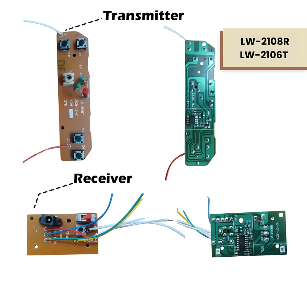 4CH RC Remote Control Wireless Transmitter and Receiver Circuit Board  [Type 9]: 40M LW-2108R LW-2106T - Main Image