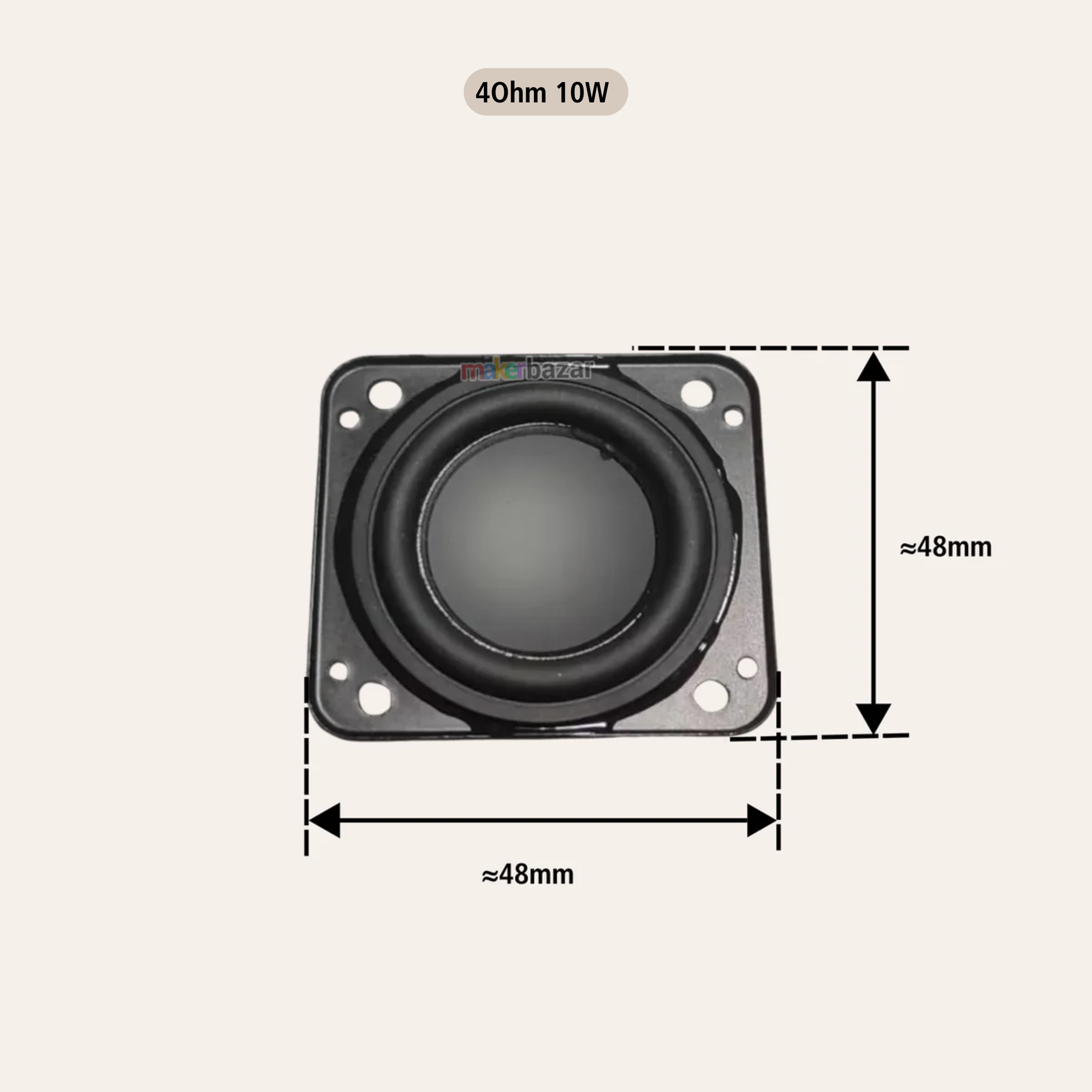 48mm Square Internal Magnet Speaker