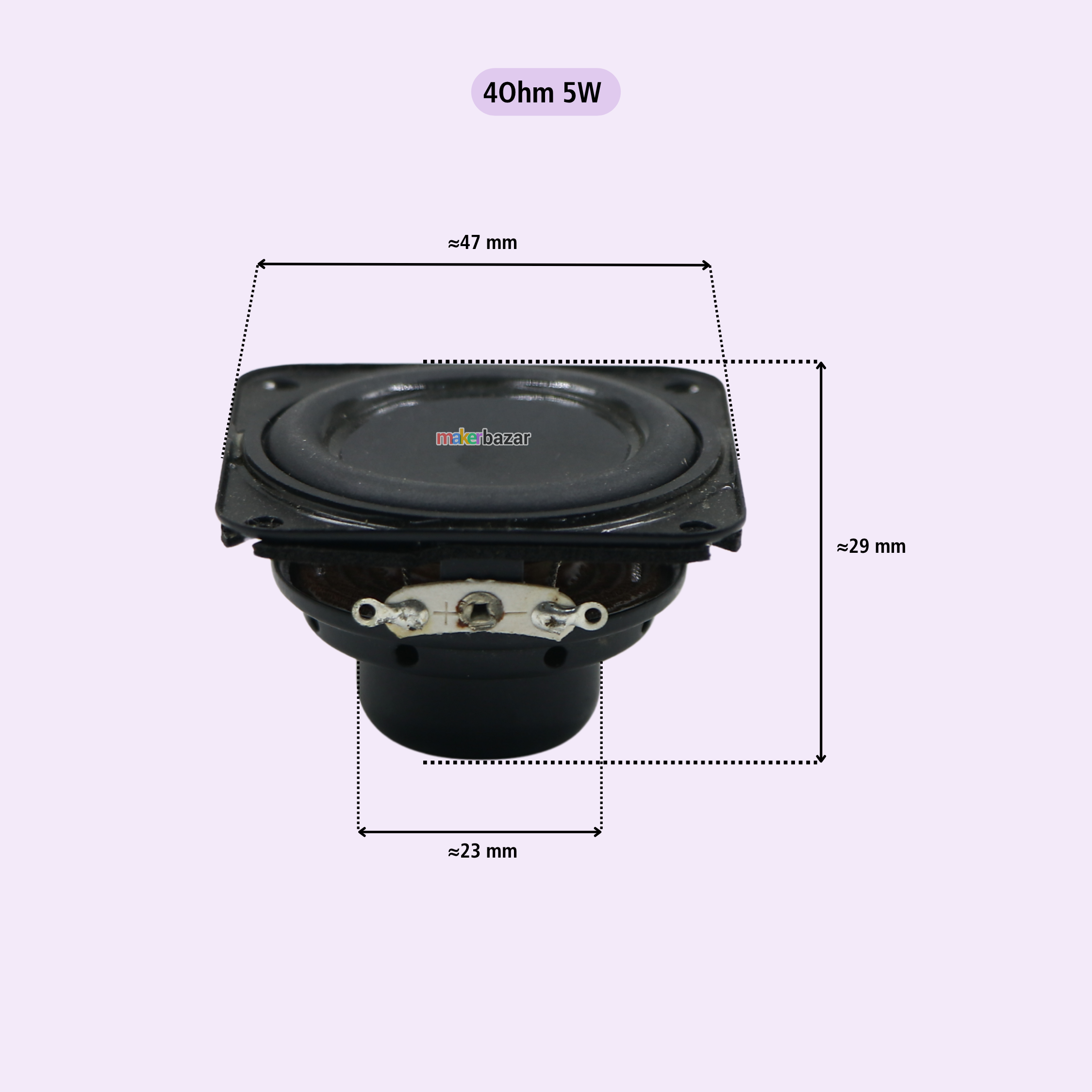 48mm Square Internal Magnet Speaker