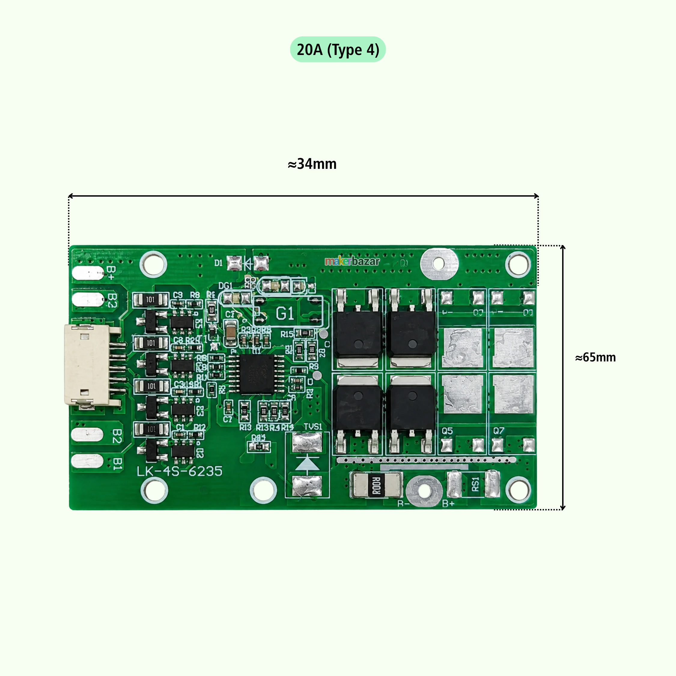 4S 18650 Lithium Battery Protection Board [Green]