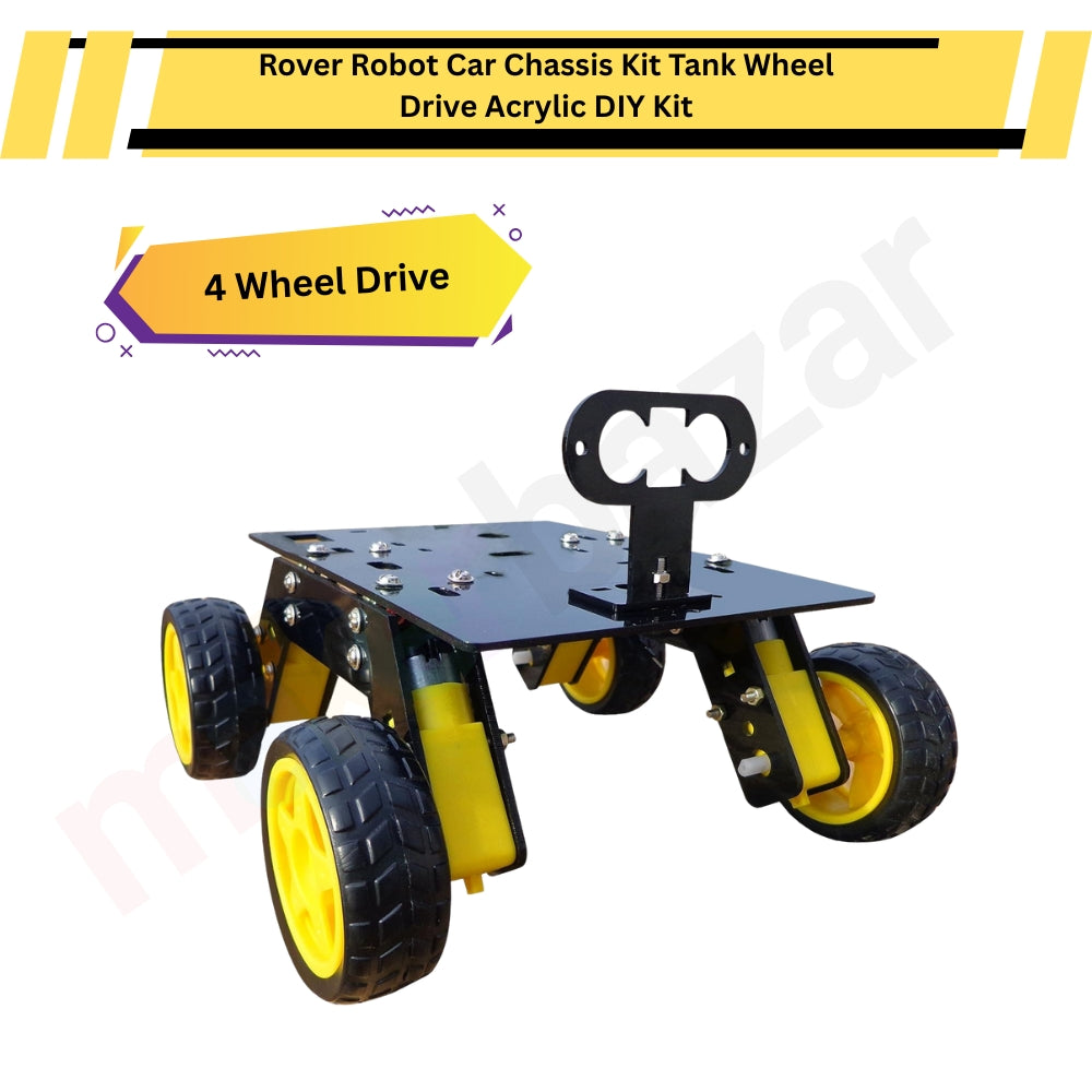 Car Base Robotics Buy 4 & 6 Wheel Drive Robotics Chassis – DIY Robot Car Base Kit (Black)