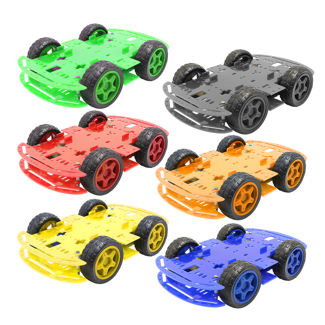 [Coloured] 4WD Smart Robotic Car Four Wheel Drive Kit with Acrylic Chassis