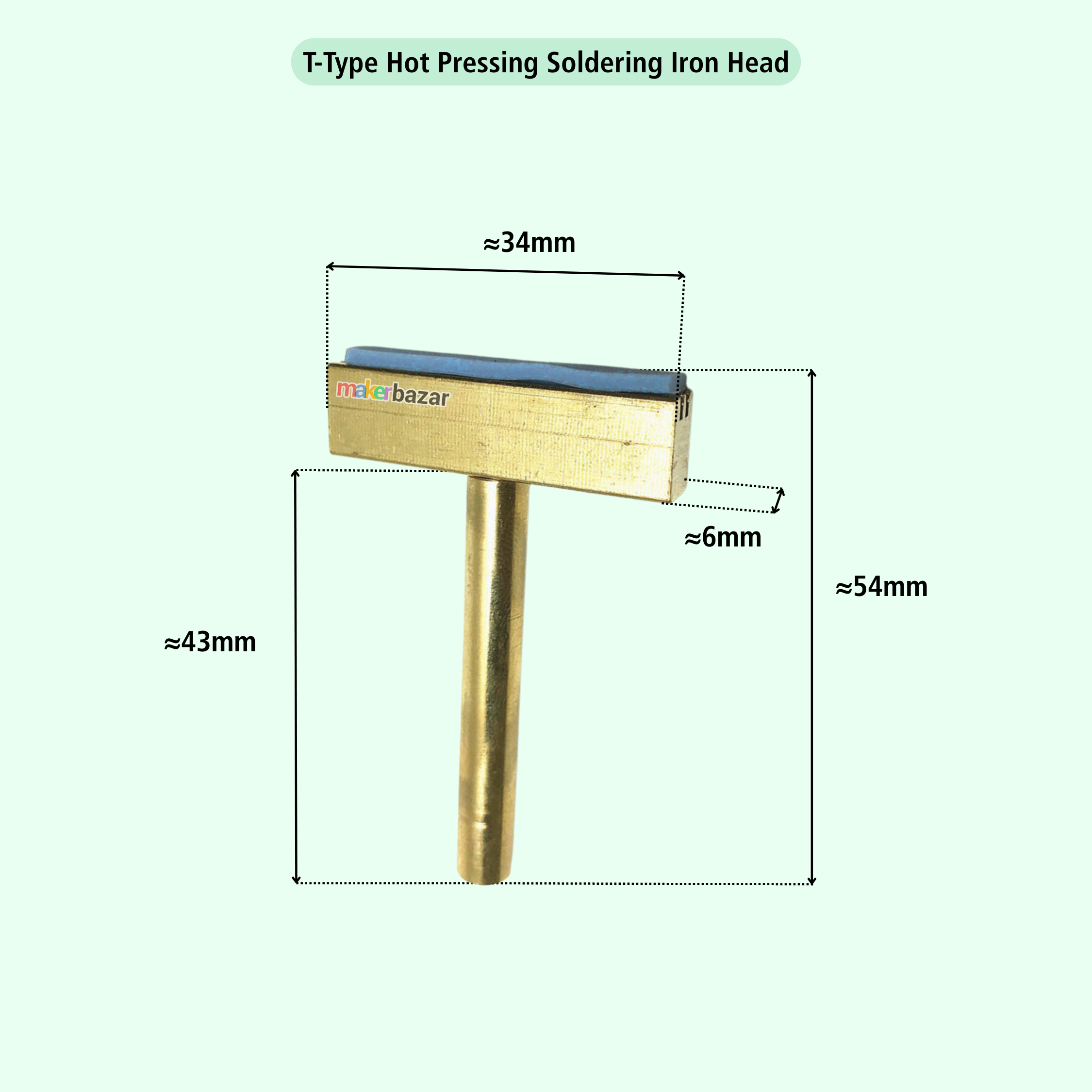 T-Type Pure Copper Hot Pressing Soldering Iron Head