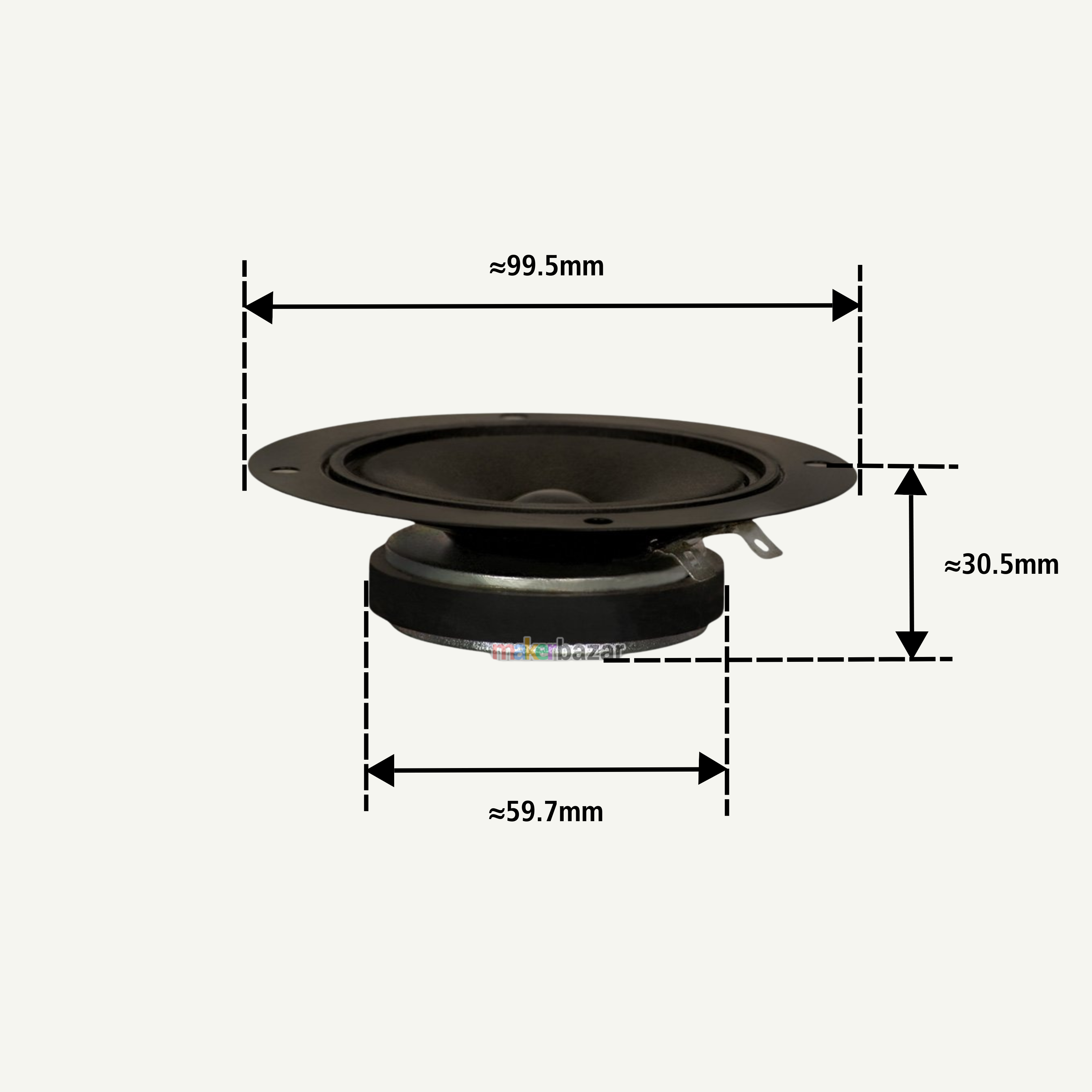 4 Inch 2-Ohm 10-Watt Tweeter Speaker for Cars and Audio System