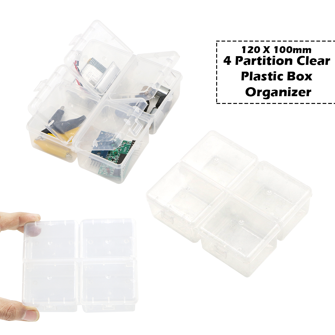 Partition Clear Plastic Box Organizer with Individual Lids