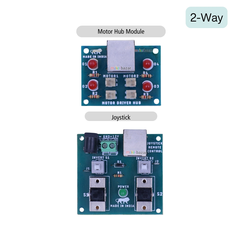 Joystick Car Frame Module Joystick Module with Motor Driver Hub – 2-Way & 4-Way Robotics Controller