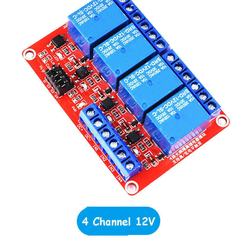 Red Relay Module Top Red Relay Board Module with High/Low Level Trigger Optocoupler