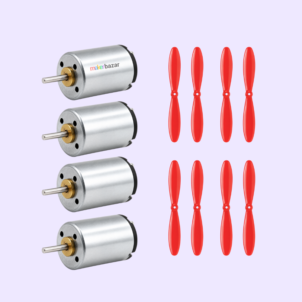 4pcs Mini 1220 Silent Motor with 2-Blade Propellor Fan for DIY Science Projects