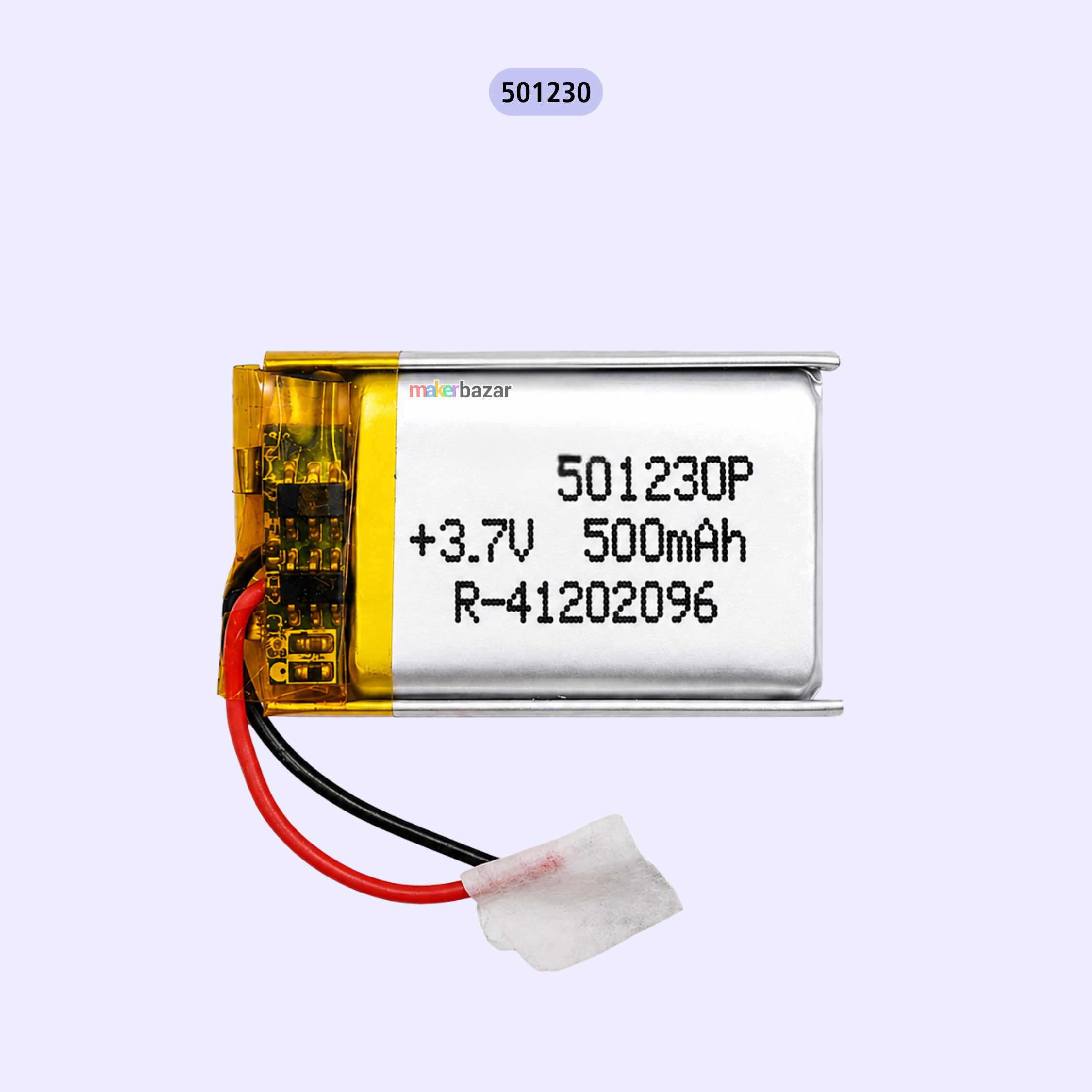 Generic: 3.7V 500mAh Lipo Battery - Single Cell Lithium Polymer Battery