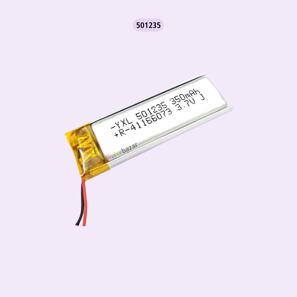 KP 3.7V 350mAh LiPo Rechargeable Battery – Single Cell