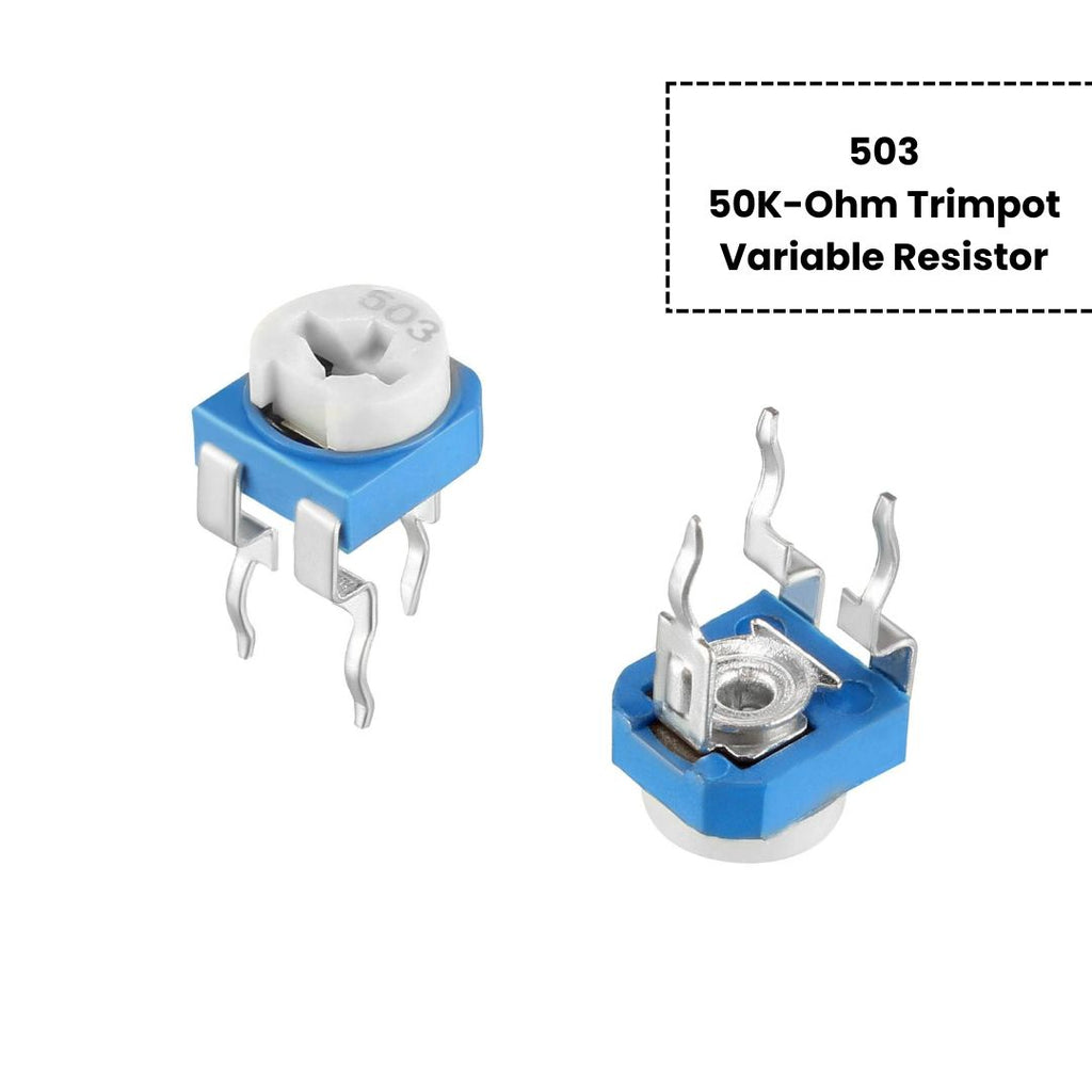 thumbnail image 2 of 100PCS RM065 6mm Trimmer Potentiometer Assortment Kit - 10 Values 500~1M Ohm 2 of 3