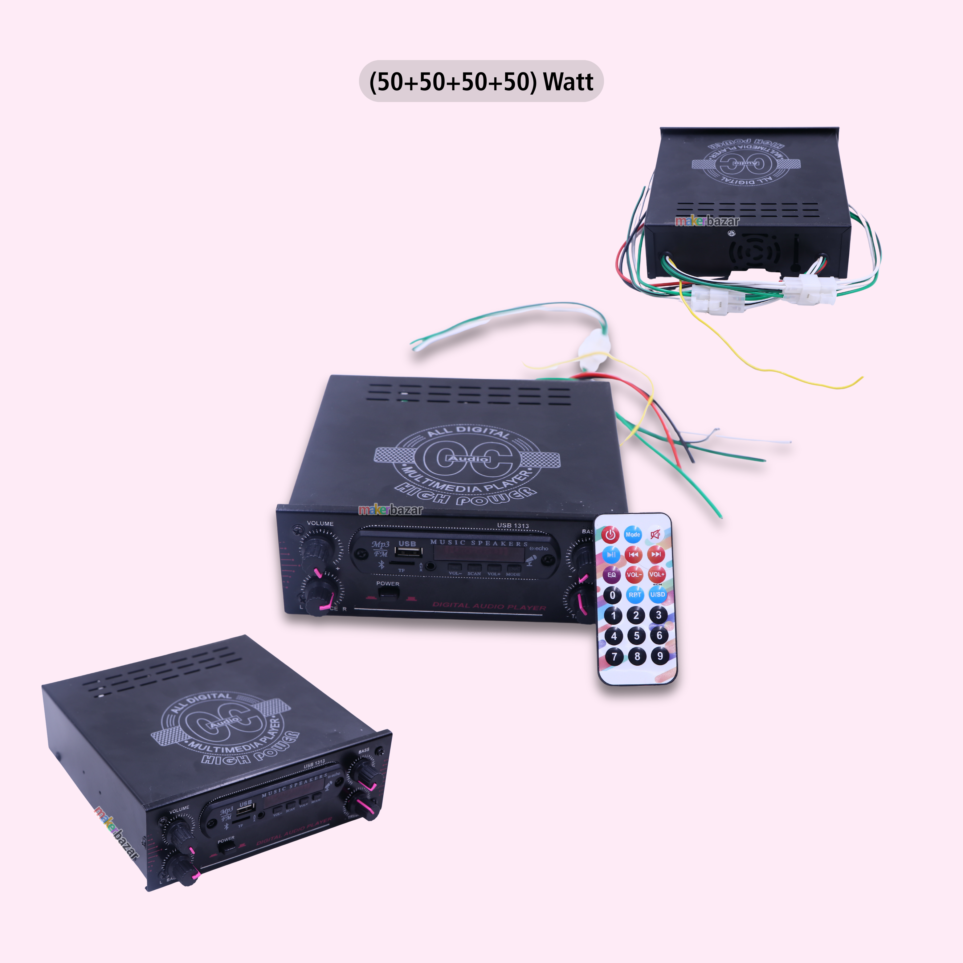 DC Enclosed Metal Body Bluetooth Music Player with Remote (FM/AUX/USB/SD)