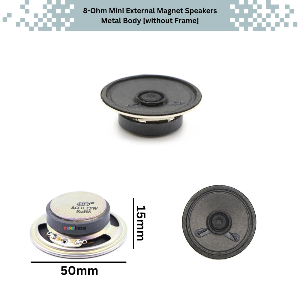 8-Ohm Mini External Magnet Speakers Metal Body [without Frame]