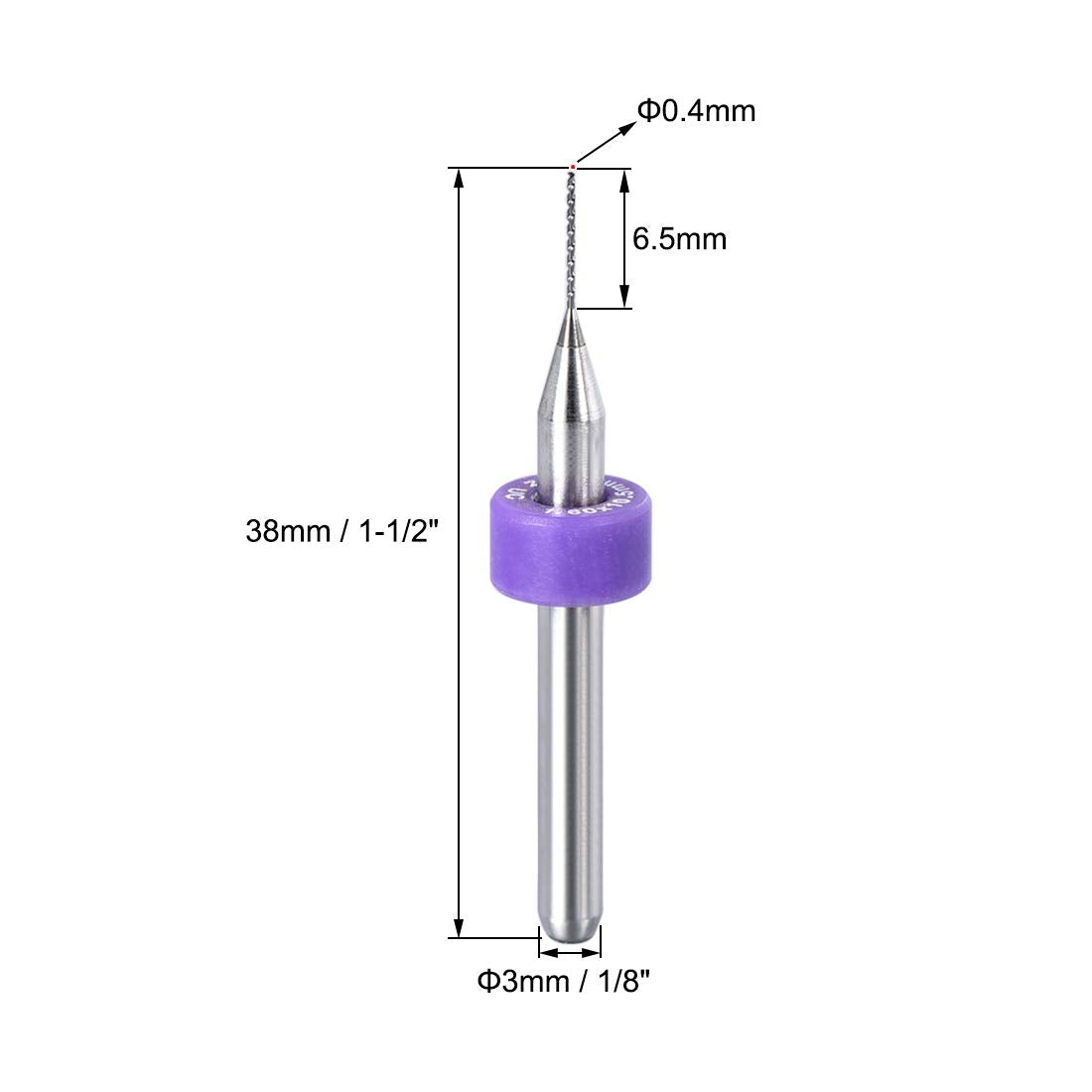 10pcs PCB Drill Bits 1/8" Shank Tungsten Carbide Rotary Tool