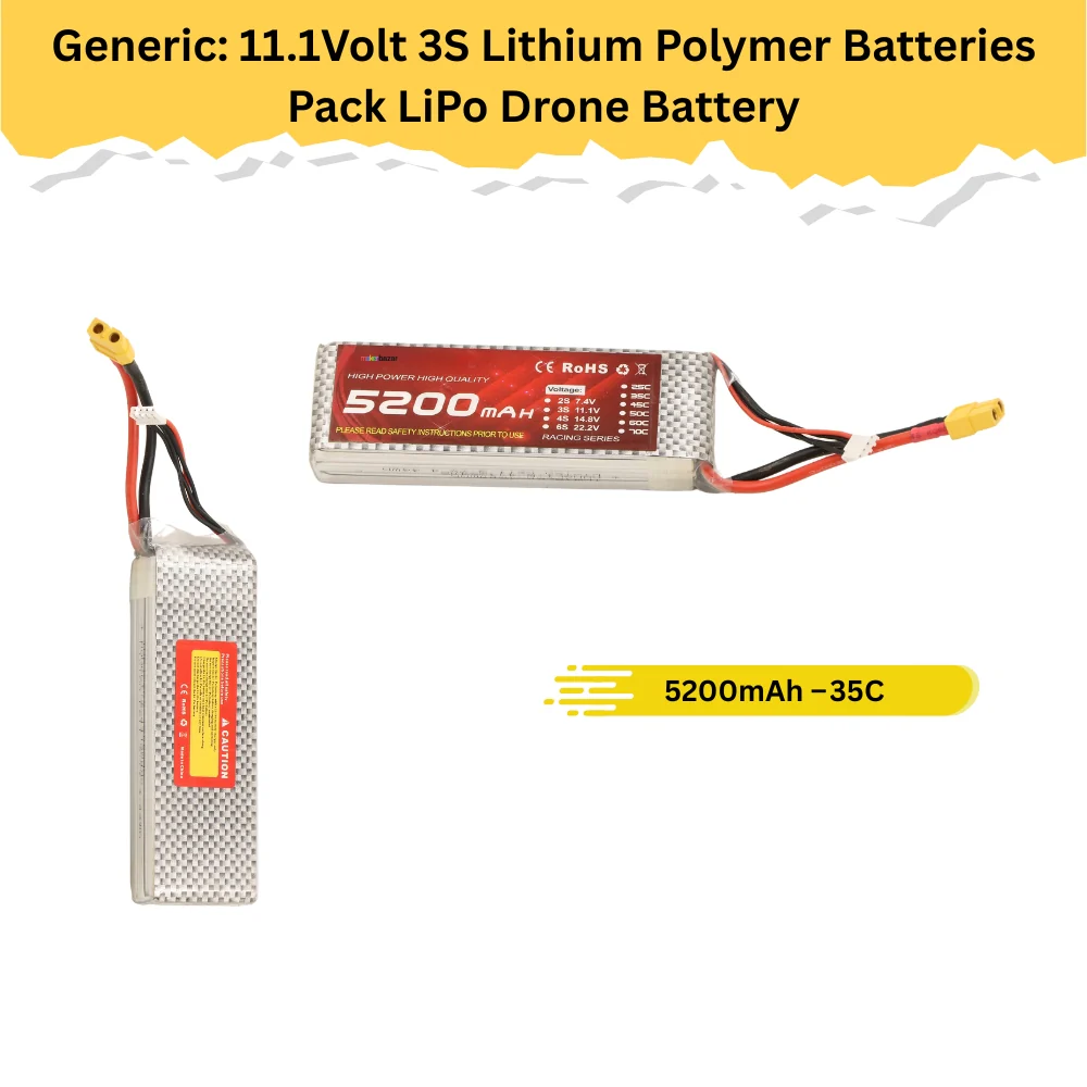 Generic: 11.1Volt 3S Lithium Polymer Batteries Pack LiPo Drone Battery
