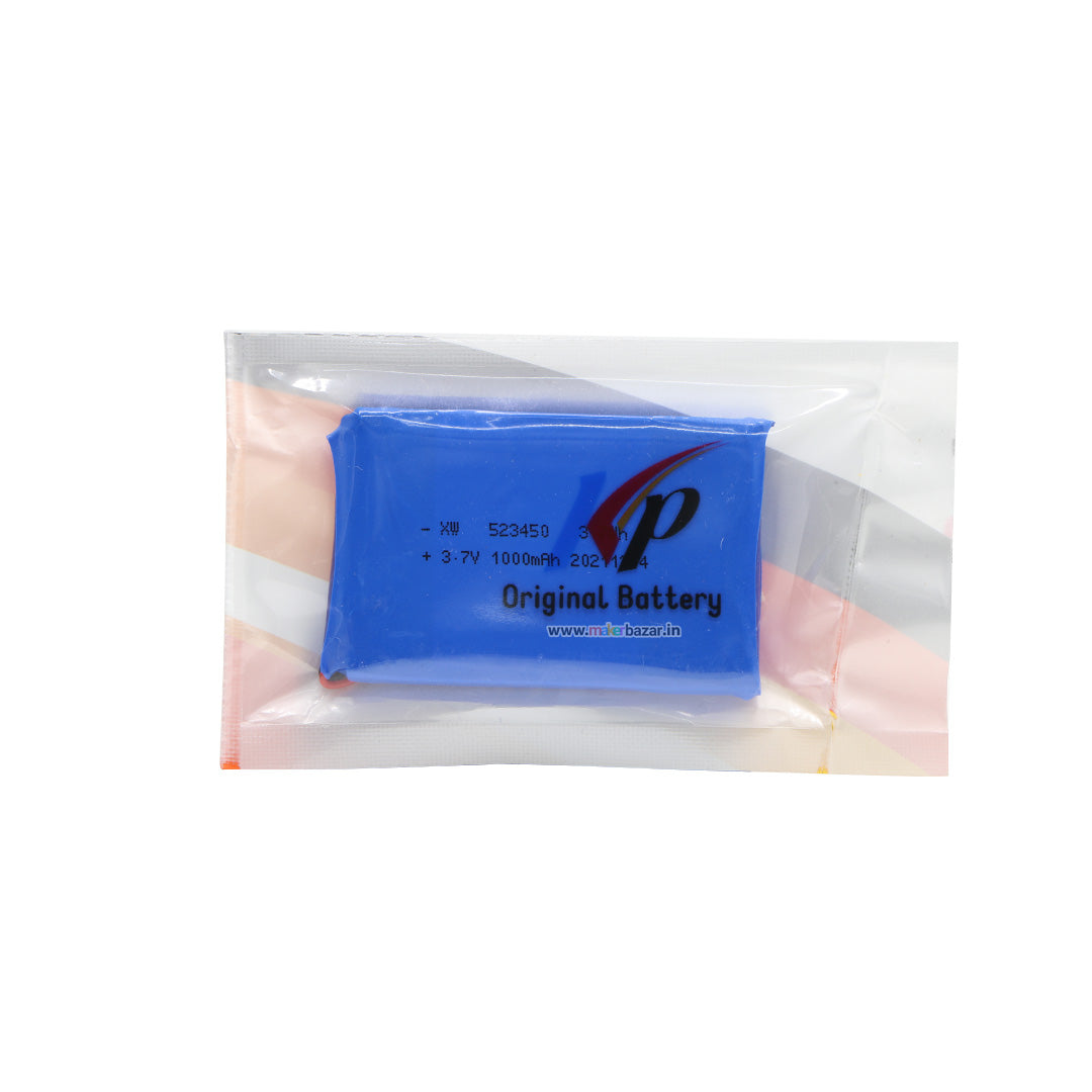 KP: 523450 Lipo Battery - Single Cell 3.7 V 1000mAh Lithium Polymer Battery