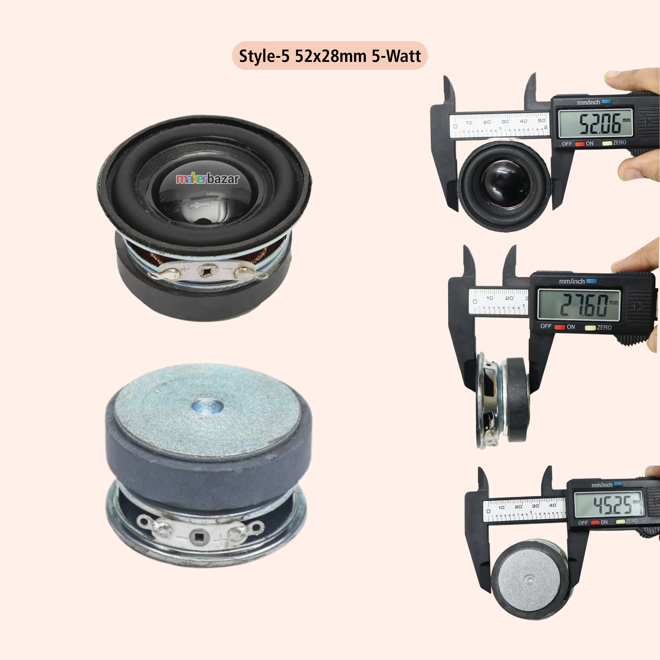 2Inch Mini External Magnet Speakers Metal Body [without Frame]