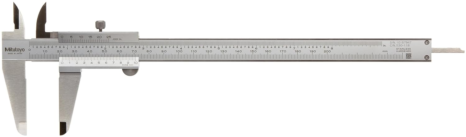 Mitutoyo: 530-118 Professional Analog Vernier Calipers 8in/200mm (Steel)