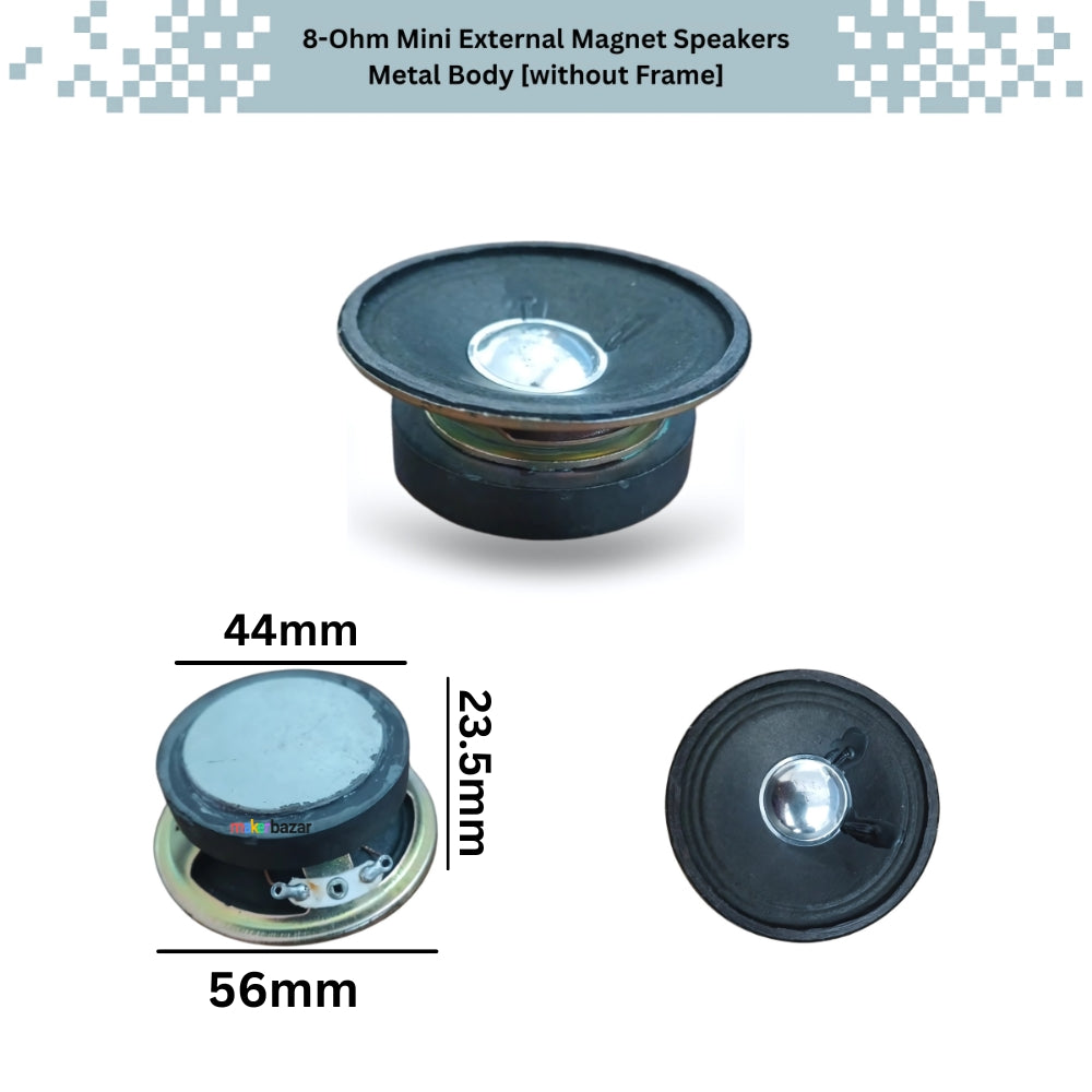 8-Ohm Mini External Magnet Speakers Metal Body [without Frame]