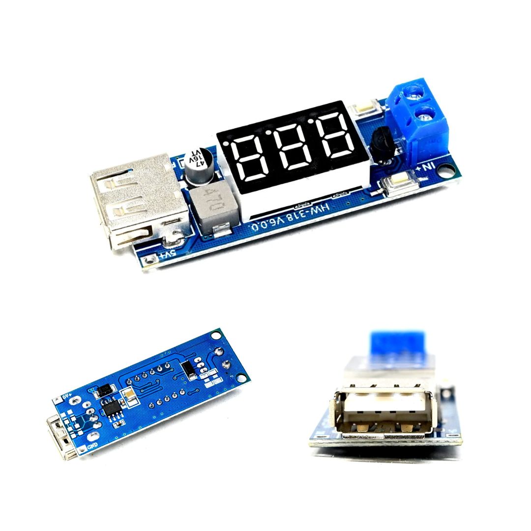 5V 2A USB Charger Step-down Converter with Voltmeter Module