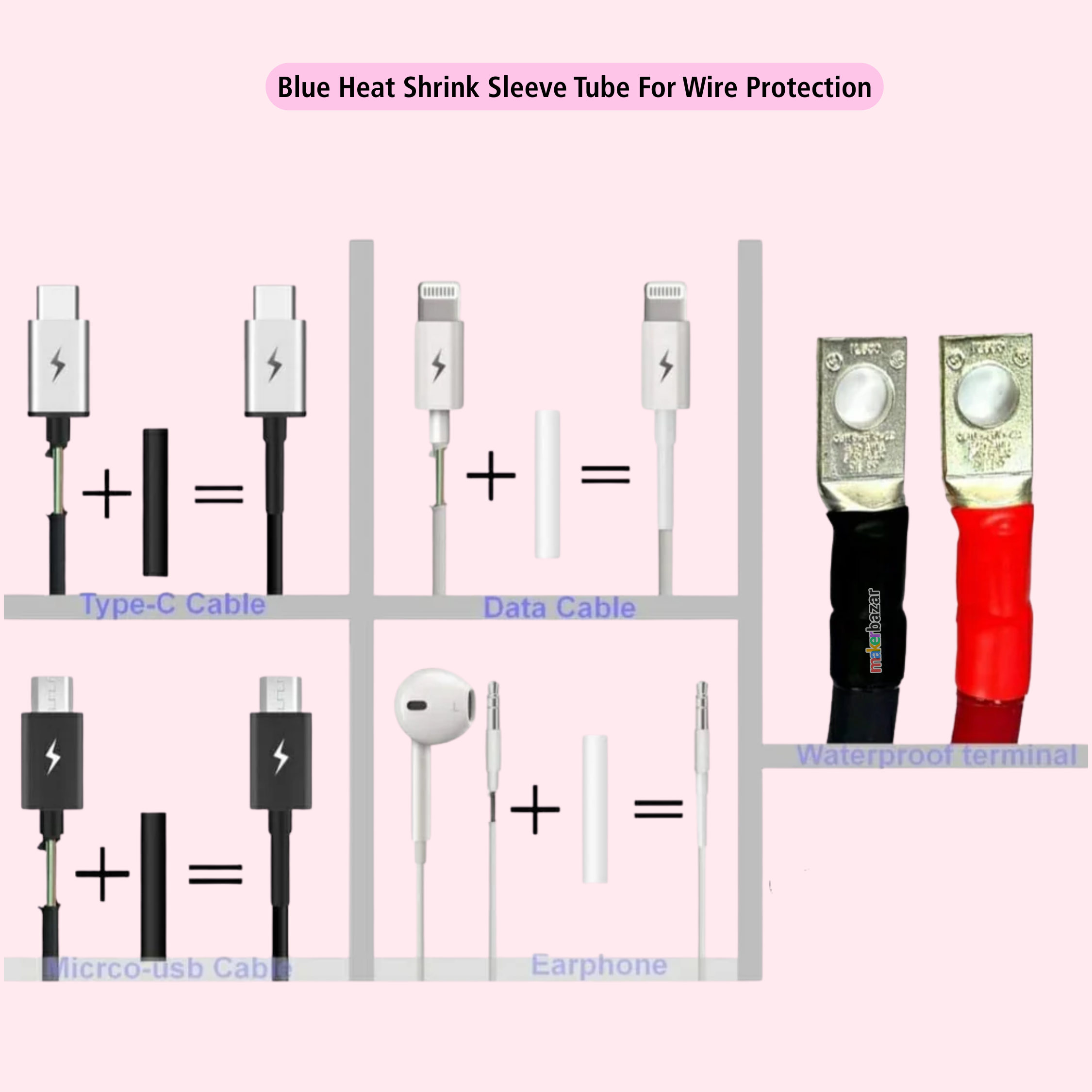 Blue Heat Shrink Sleeve Tube For Wire Protection