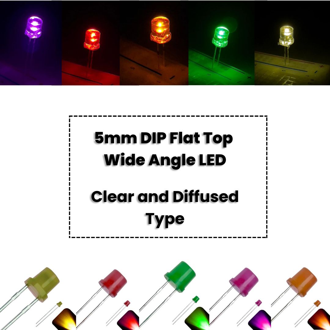 100PCS F5 5MM FLAT TOP LED RED SUPER BRIGHT Wide Angle Leds Lamps