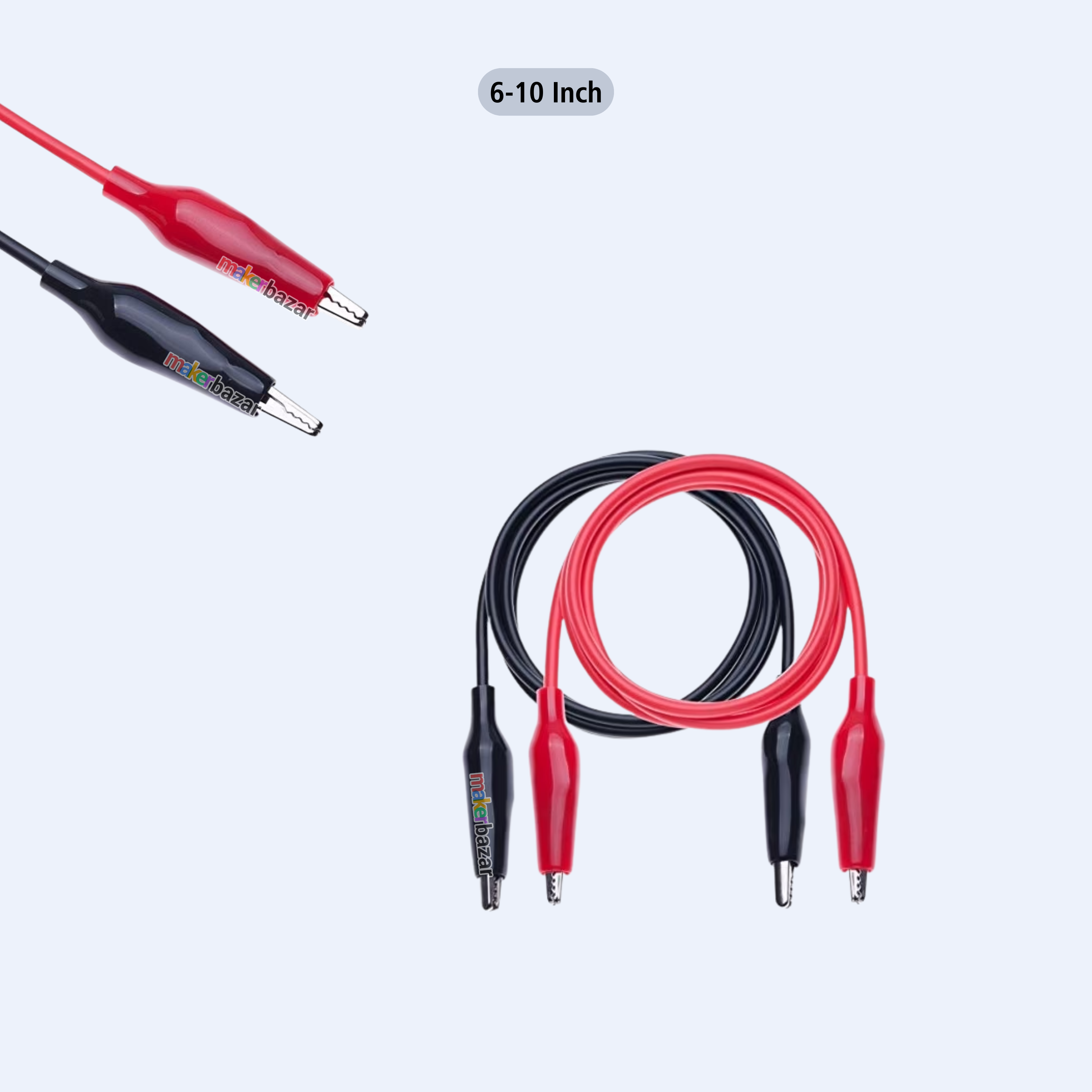 Alligator Crocodile Clips Electrical Test Lead Wire Red+Black (Pair)