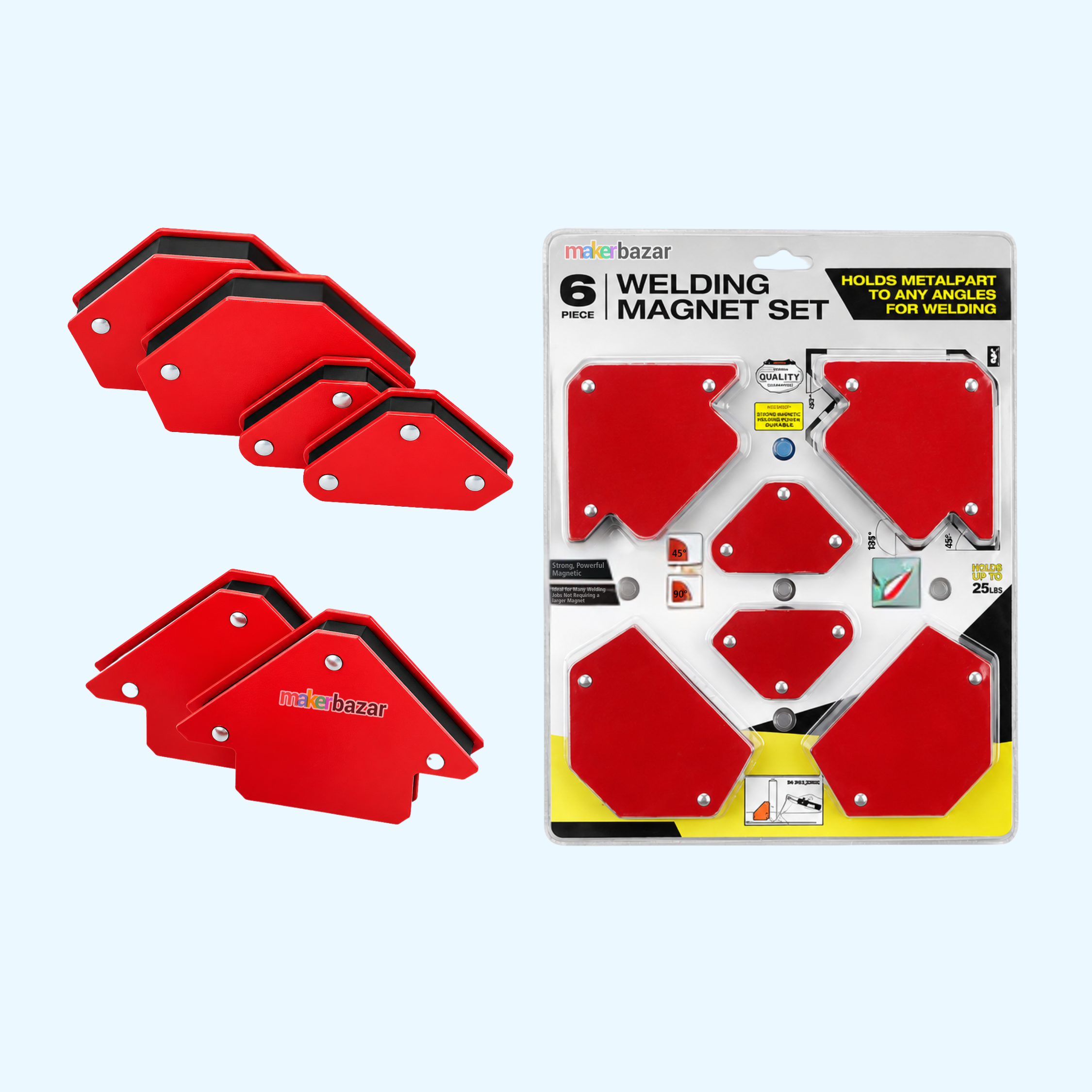 6-Piece Magnetic Multi-Angle Welding Positioner Set