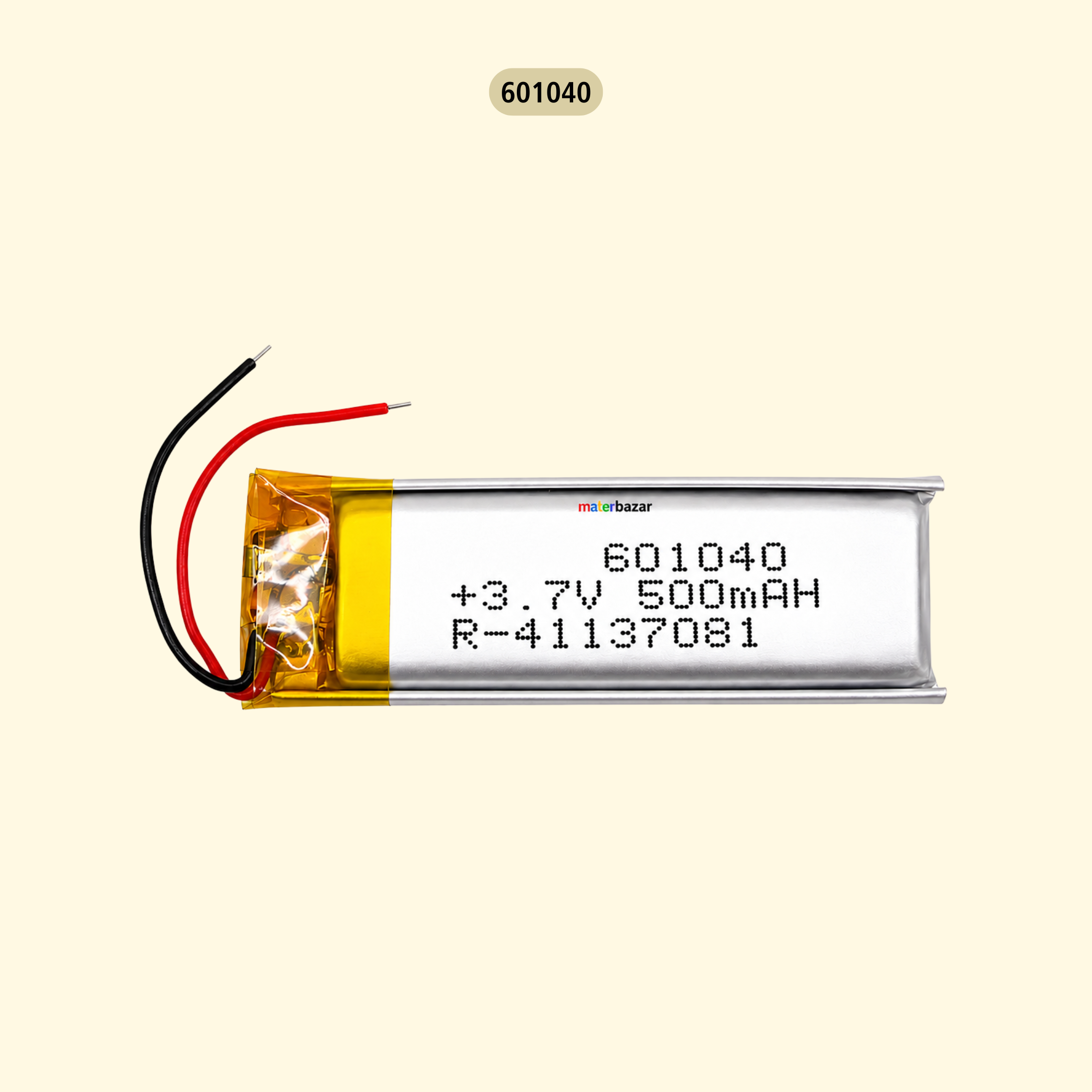 Generic: 3.7V 500mAh Lipo Battery - Single Cell Lithium Polymer Battery