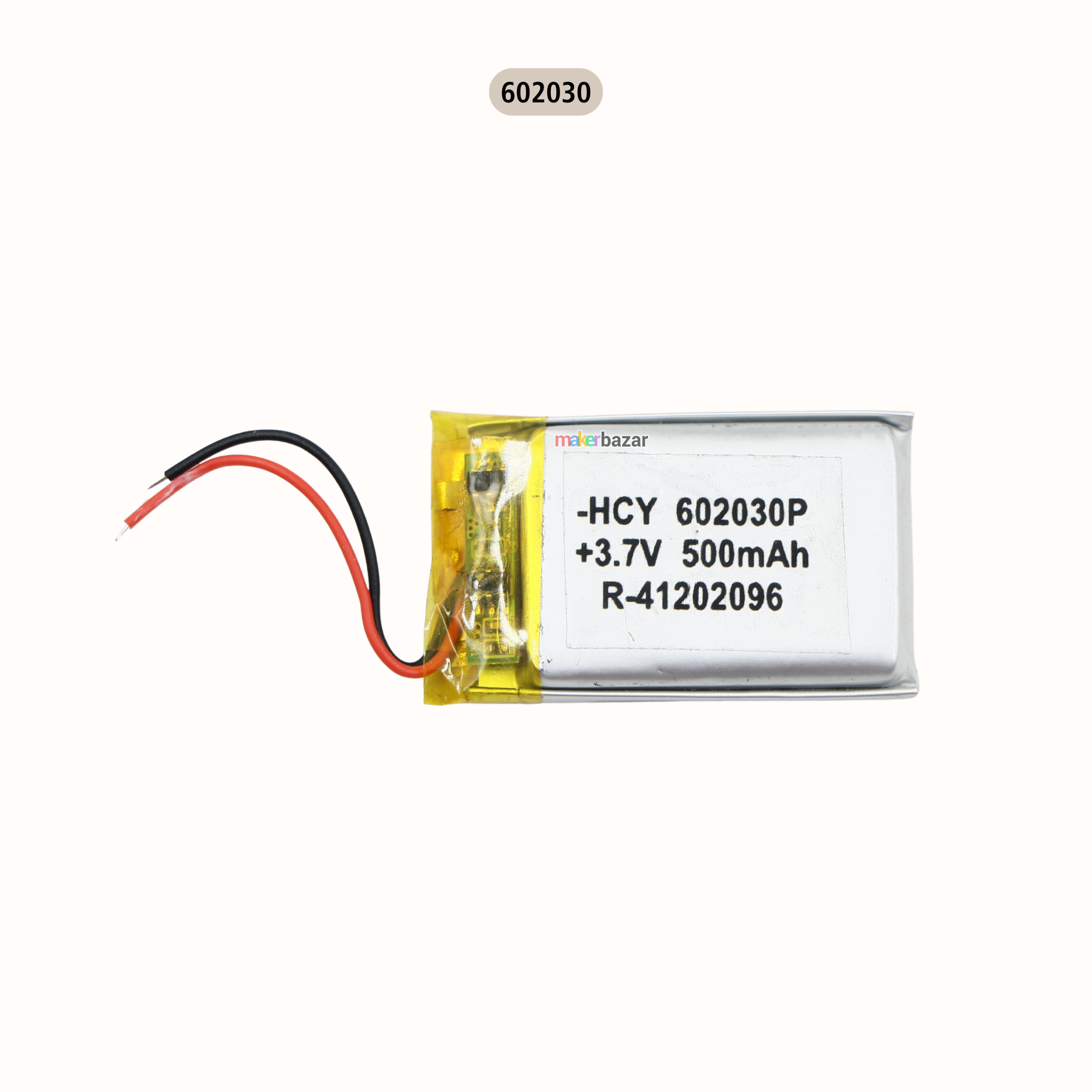 Generic: 3.7V 500mAh Lipo Battery - Single Cell Lithium Polymer Battery