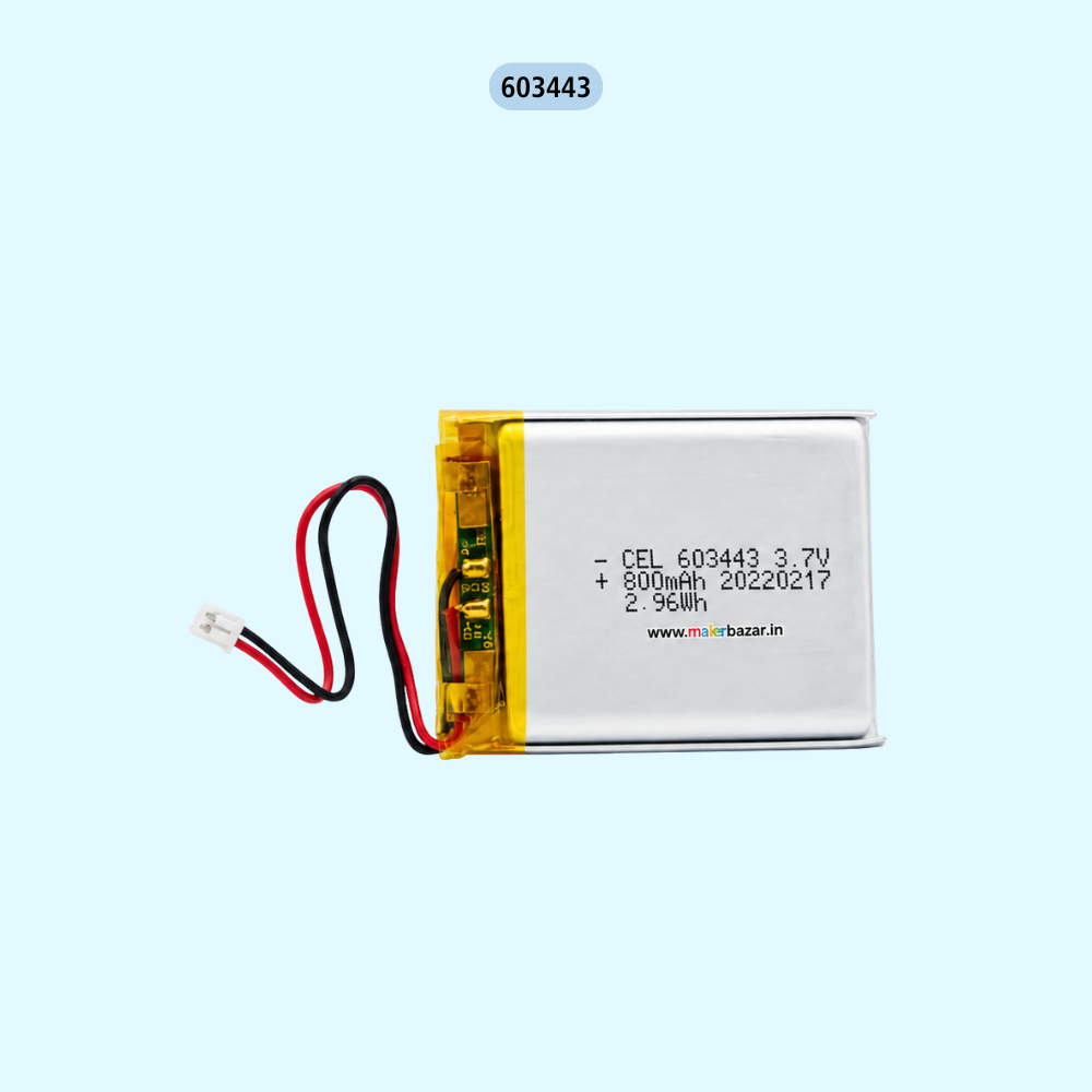 Lipo Battery - Single Cell 3.7V 800mAh Lithium Polymer Battery