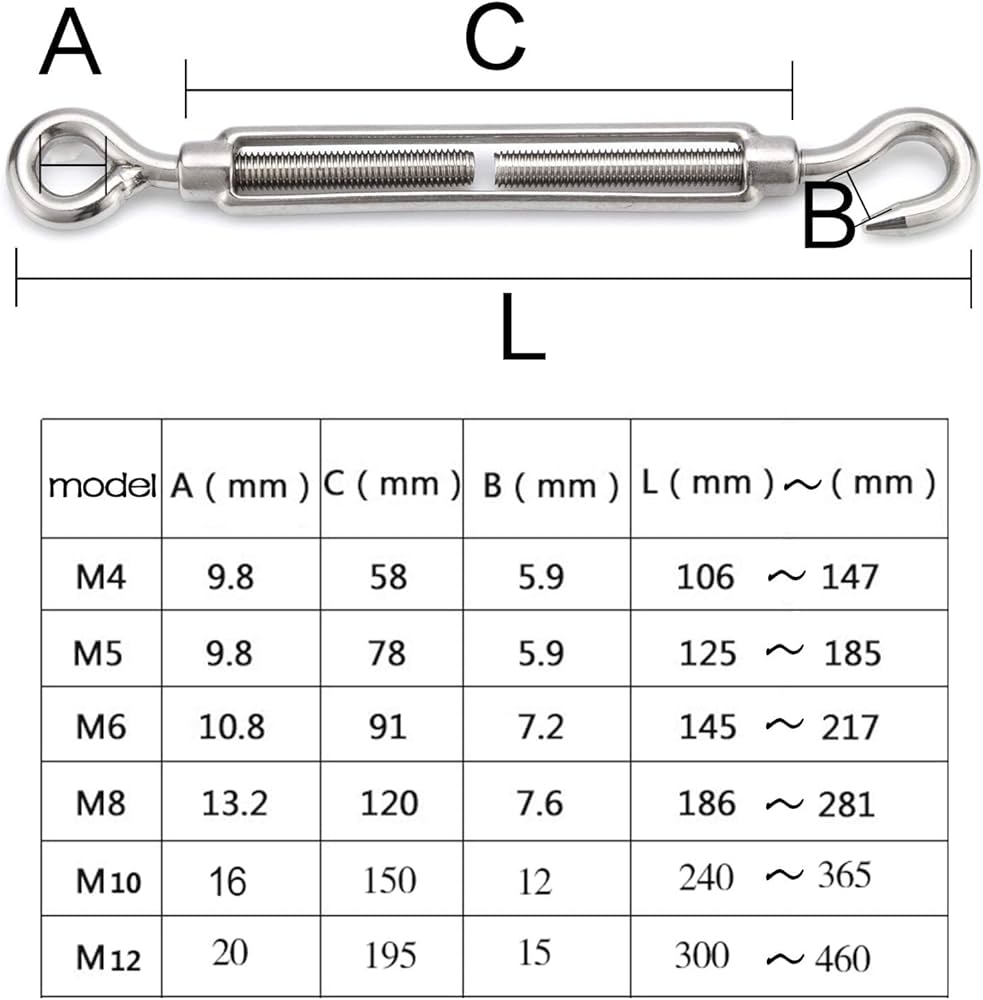 GI Hook & Eye Turnbuckle Hook Wire Rope Tensioner